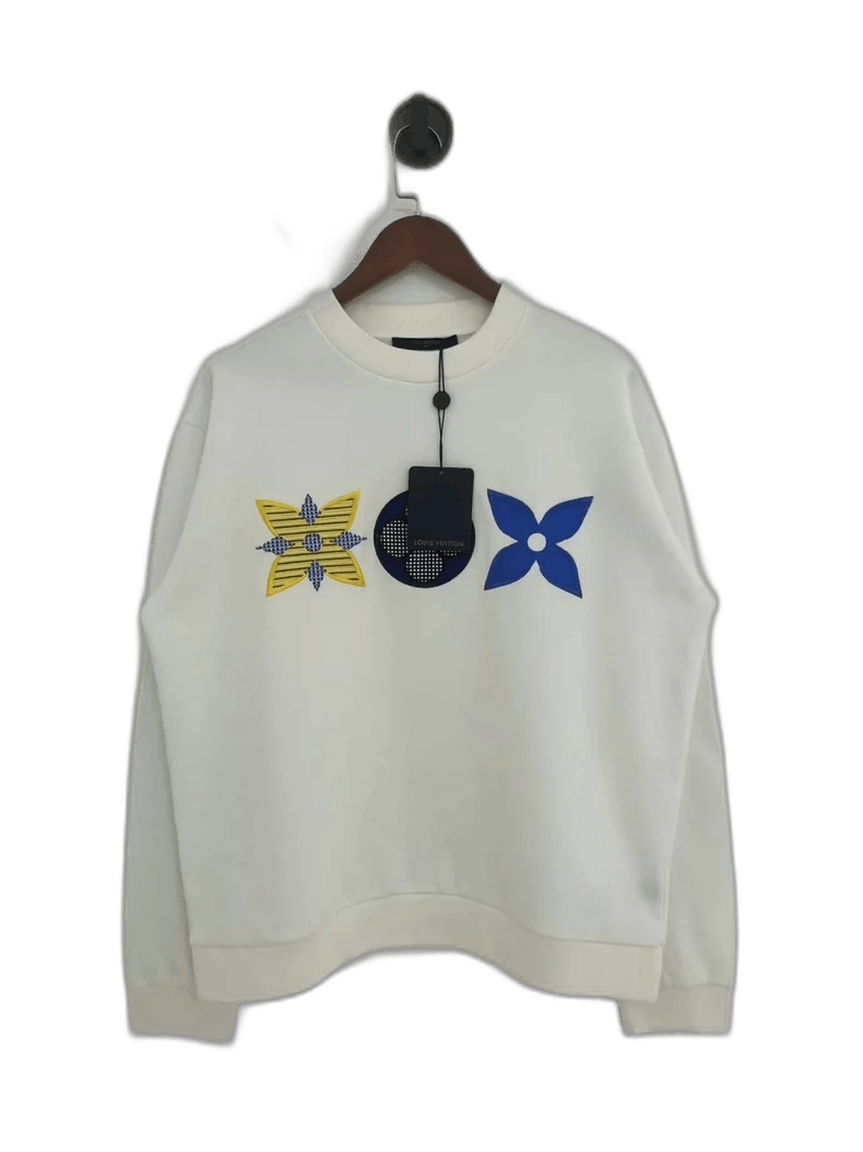 Louis Vuitton Louis Vuitton Louis Vuitton White Embroidered Logo Sweatsh Size US L / EU 52-54 / 3 - 1 Thumbnail