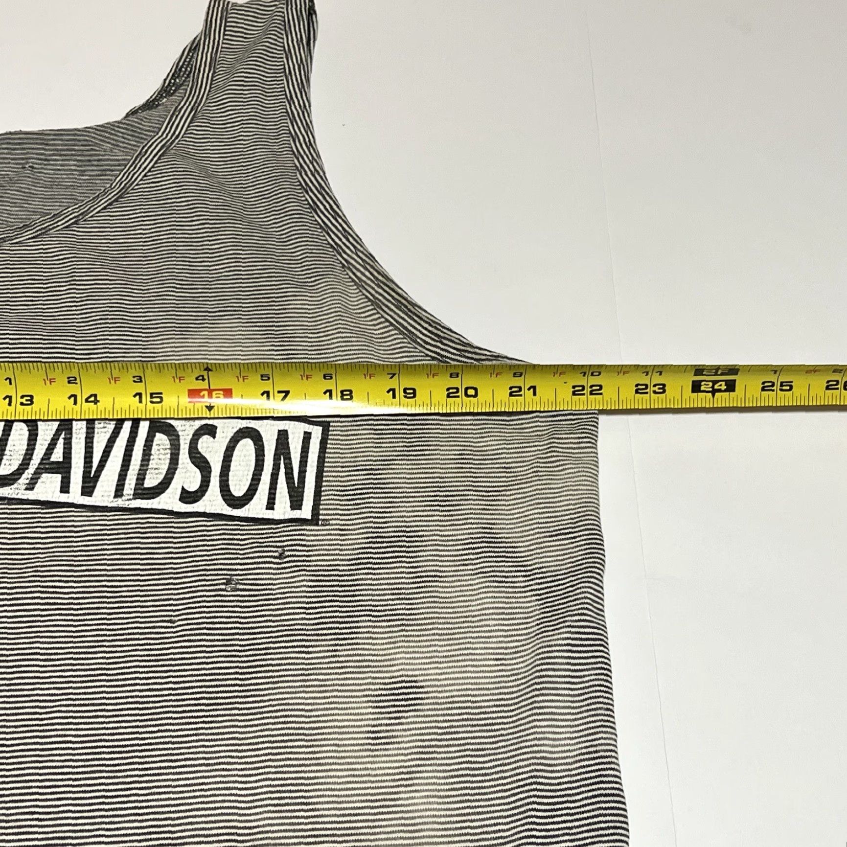 Harley Davidson VINTAGE Harley-Davidson Men Tank Top L Striped Distressed Stained T-Shirt Graphic Print Motorcycle Rock And Roll Size US L / EU 52-54 / 3 - 5 Thumbnail