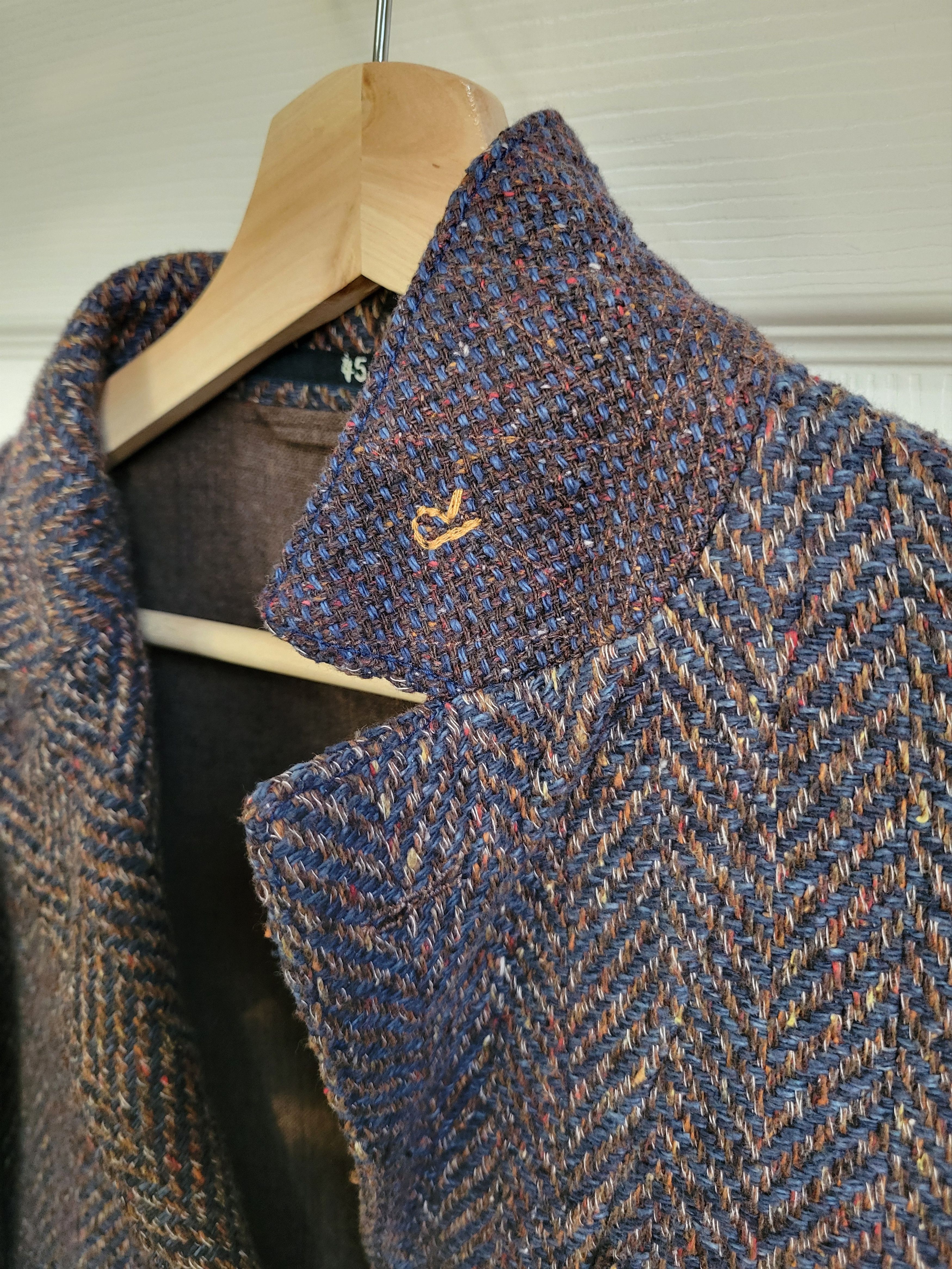 45R Indigo Kuba Tweed Blazer Jacket