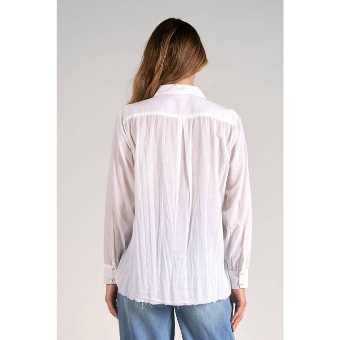 Elan - Button Down Wide Sleeve Top Blue main image 1