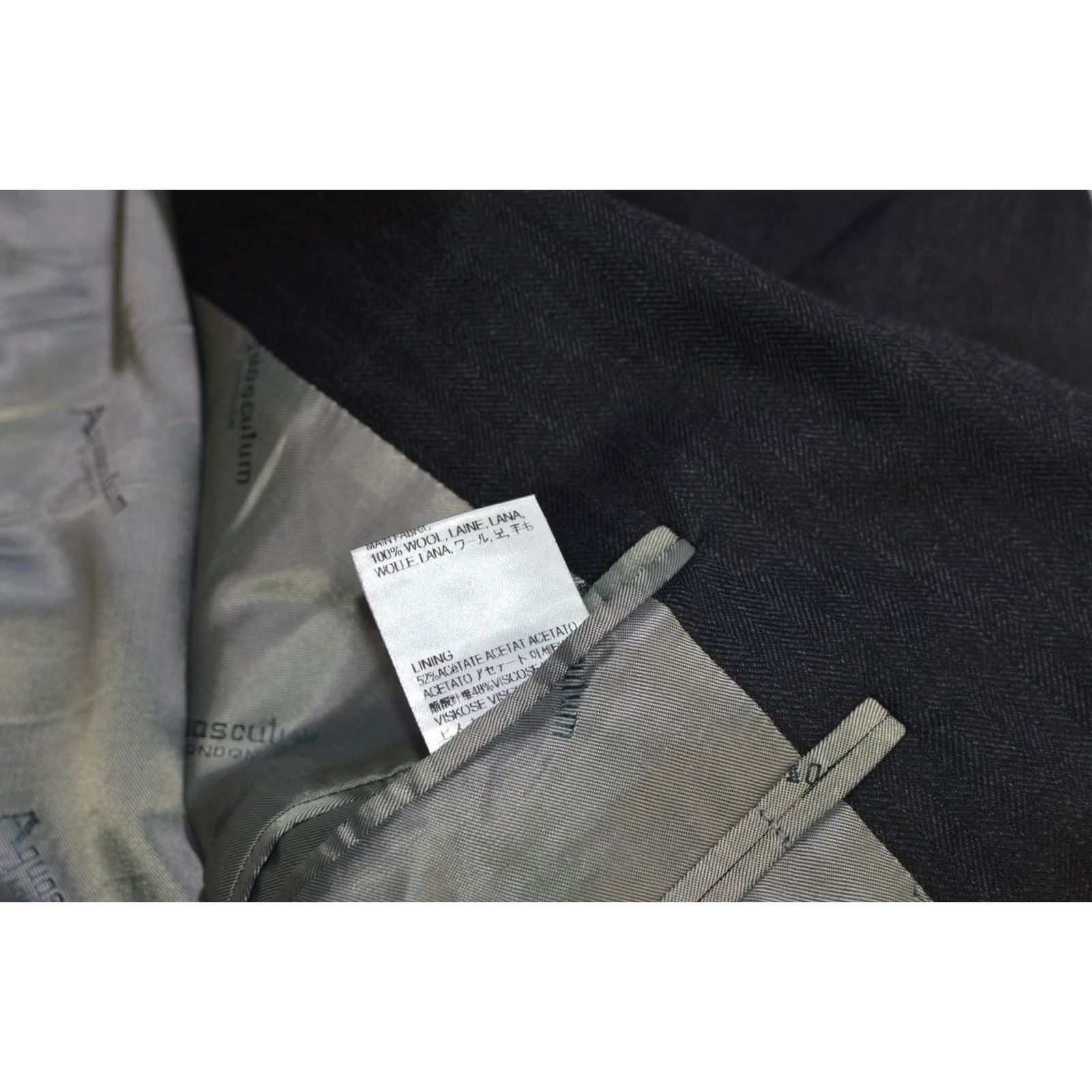 Aquascutum Aquascutum London Wool Herringbone 2-Button Blazer Made in Portugal Size 38R Gray Mens Blazer Wool Herringbone London 90s Theme 2-Button Blazer Mens Size 38R - 7 Thumbnail
