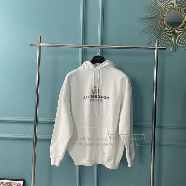 Balenciaga Balenciaga Crown white logo hoodie coat Size US M / EU 48-50 / 2 - 1 Thumbnail