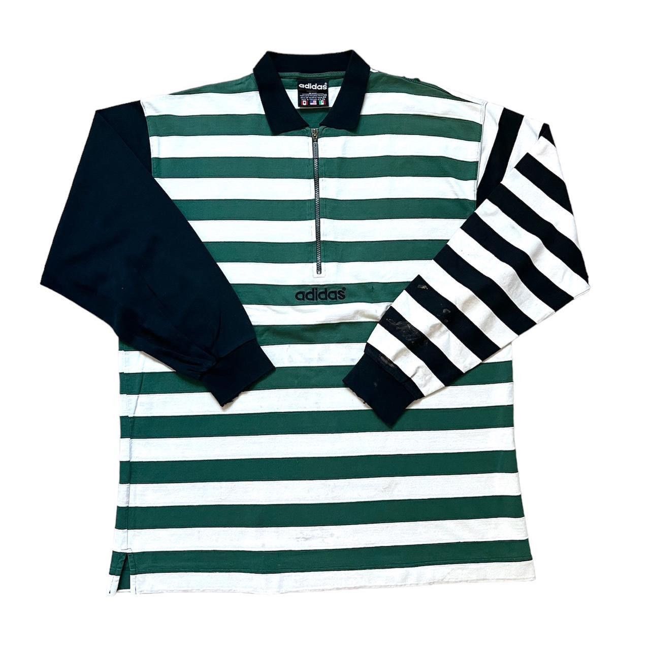 image of 90’S Adidas Quarter Zip Polo Color Block Rugby, Men's (Size XL)