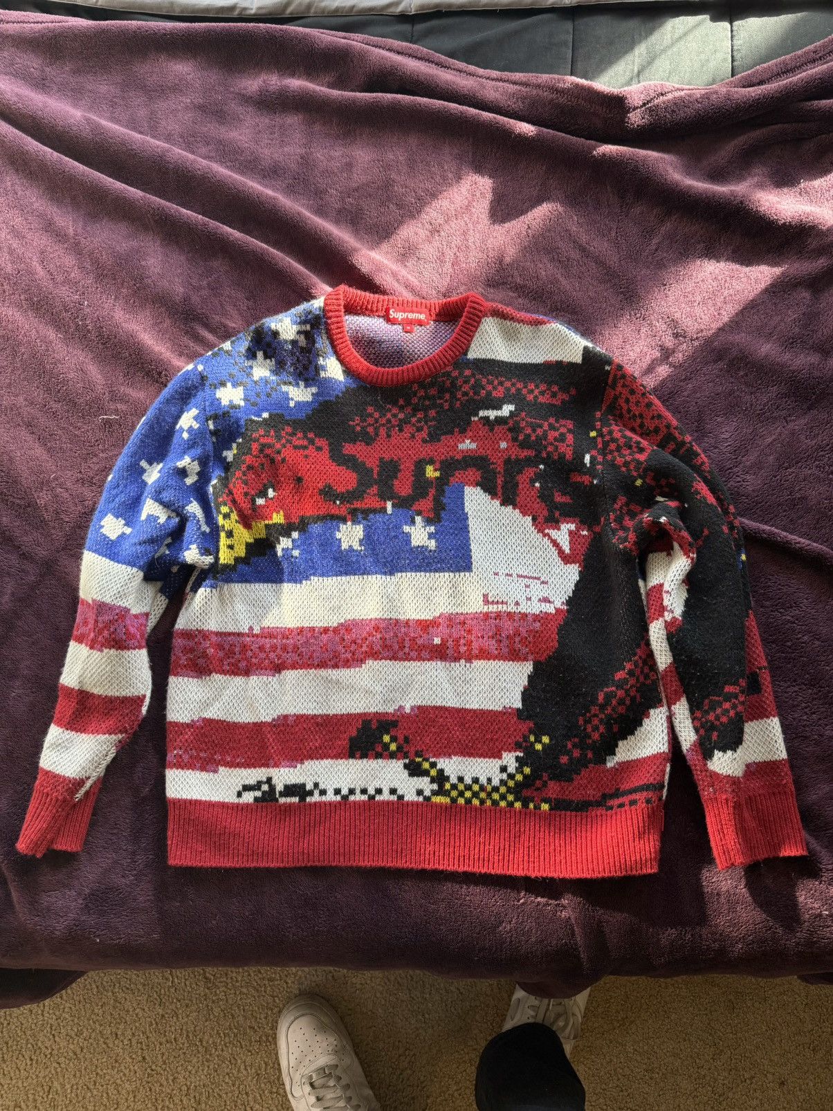 Supreme Supreme Digital Flag Sweater | Grailed