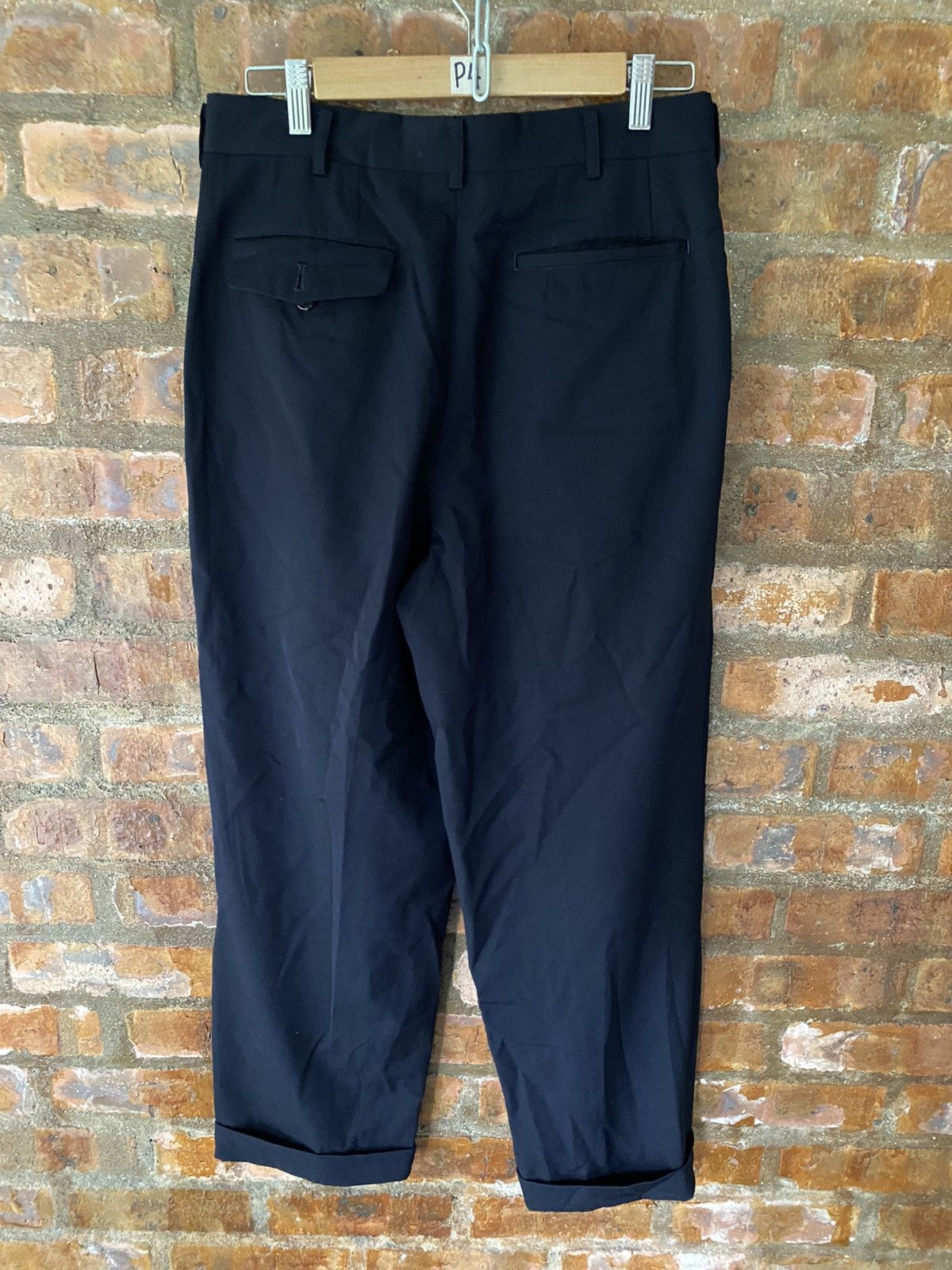 Comme des Garcons Homme Plus 1998 CDG Homme black wide baggy casual pants wool Size US 30 / EU 46 - 7 Thumbnail
