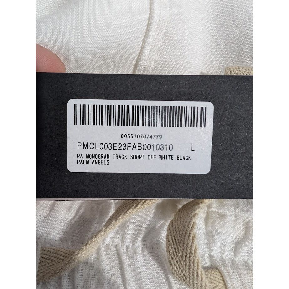 Palm Angels o1rshd1 PA Monogram Track Short in Off White/Black Size US 34 / EU 50 - 16 Thumbnail