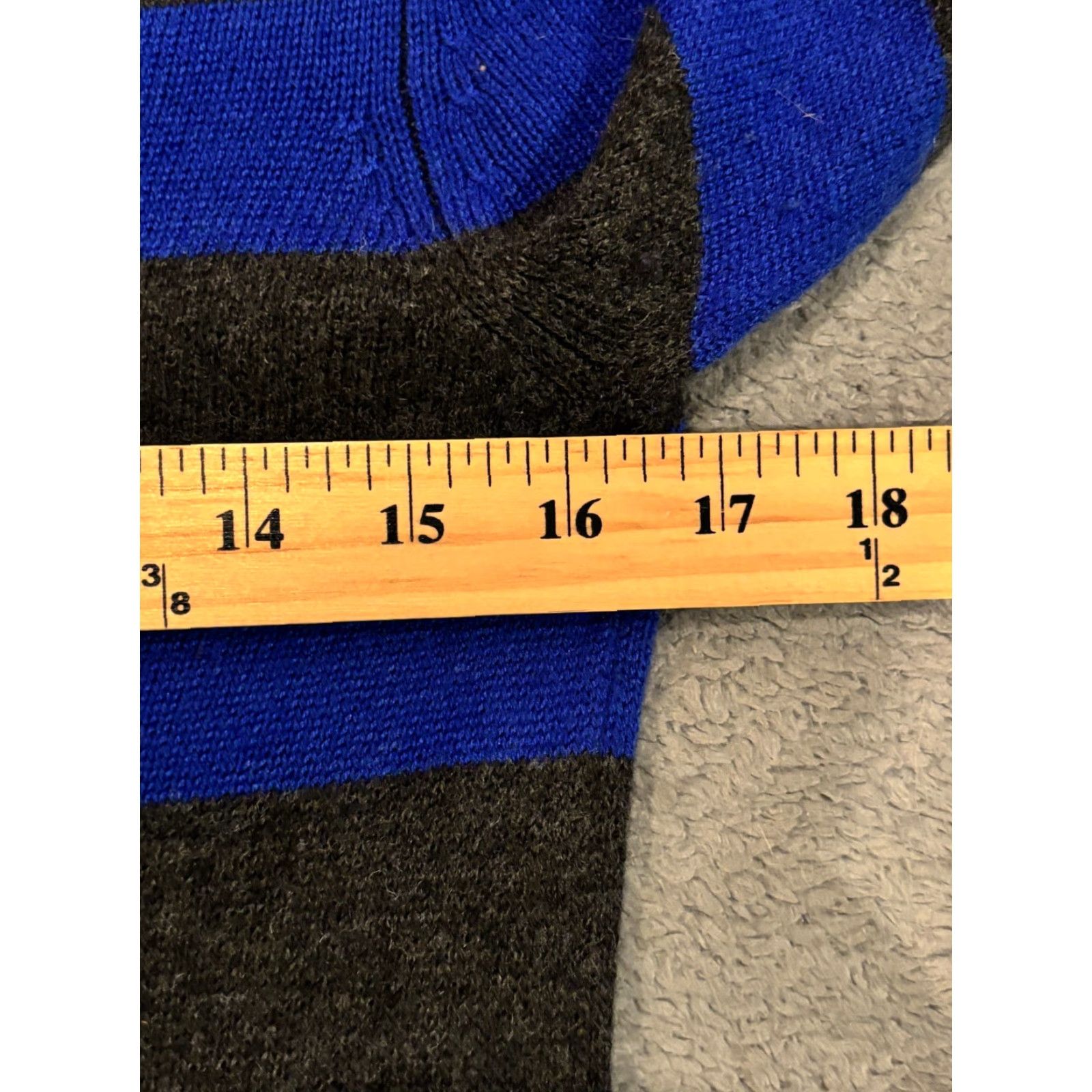 Express Express Sweater Dress Womens Medium Blue Striped V Neck Long Sleeve Pockets Size M / US 6-8 / IT 42-44 - 3 Thumbnail