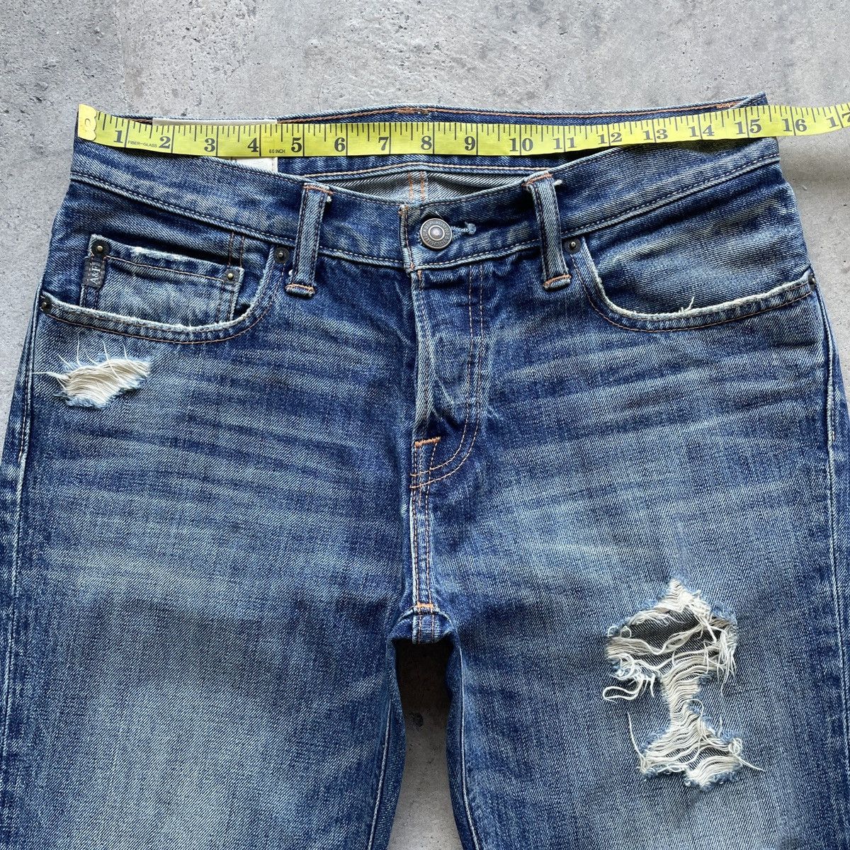 Abercrombie & Fitch Vintage A&F Skinny Ripped Jeans Distressed Denim Faded Pants Size US 31 - 5 Thumbnail
