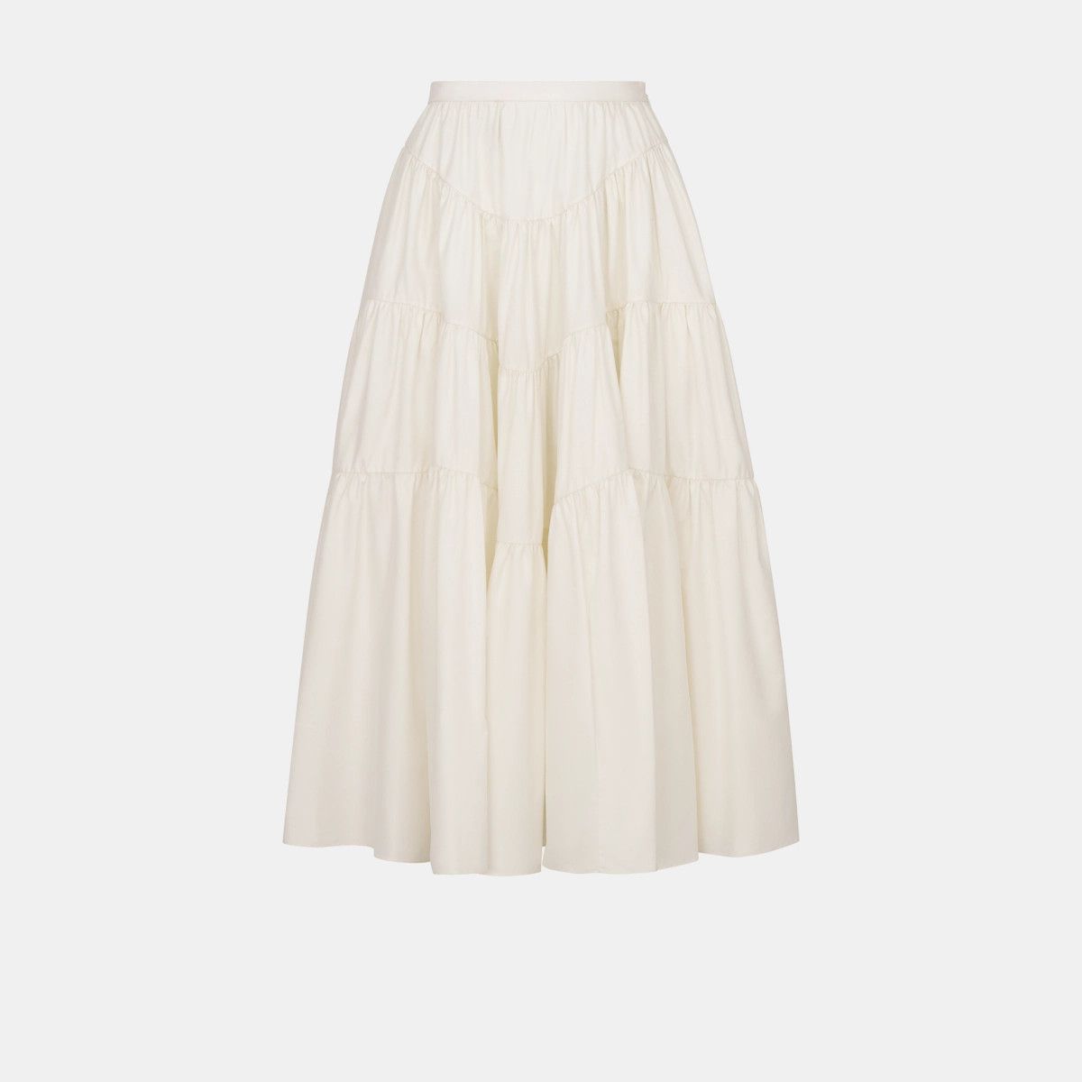 Dior o1bcso1str0225 Flared Mid-Length Skirt in Ecru Size 30" / US 8 / IT 44 - 1 Thumbnail
