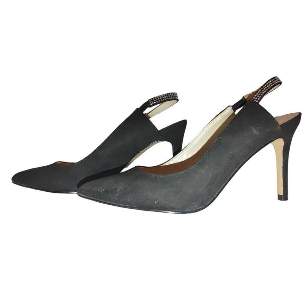 Marc Fisher Marc Fisher Suede Pumps with Rhinestone Strap Size 7M Size US 7 / IT 37 - 2 Thumbnail