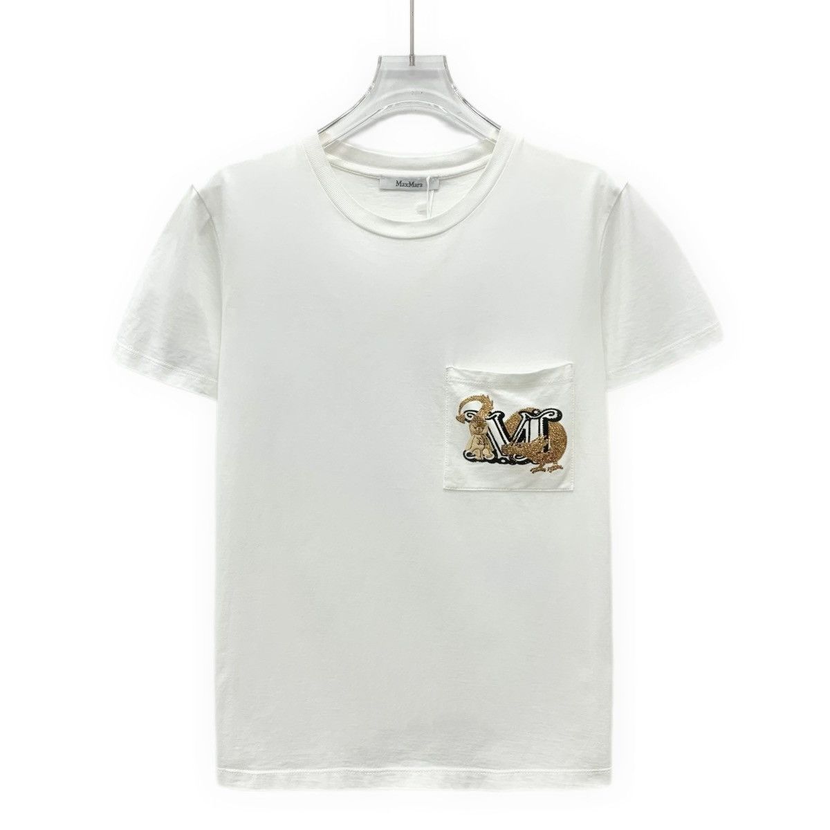 Max Mara MaxMara White Cotton Crew Neck T-shirt K26WX Size M / US 6-8 / IT 42-44 - 1 Thumbnail