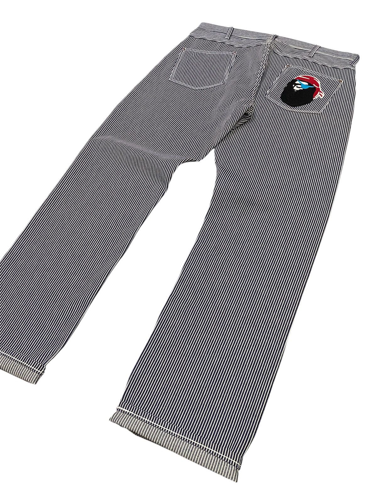 Bape A Bathing Ape Pirate Hickory Stripes Denim Pants Size US 36 / EU 52 - 23 Thumbnail
