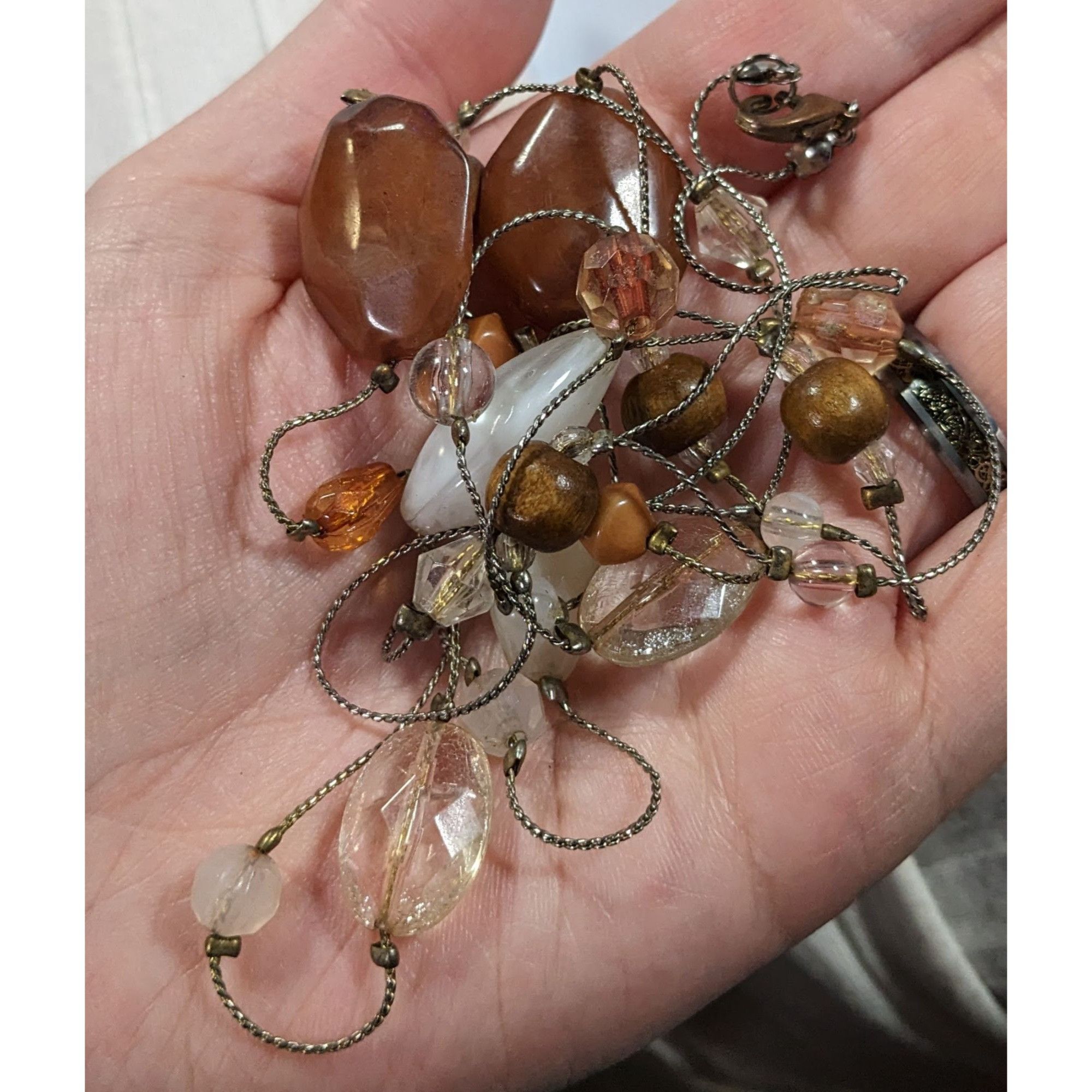 Other Retro Bohemian Brown And Clear Station Necklace Size ONE SIZE - 7 Thumbnail