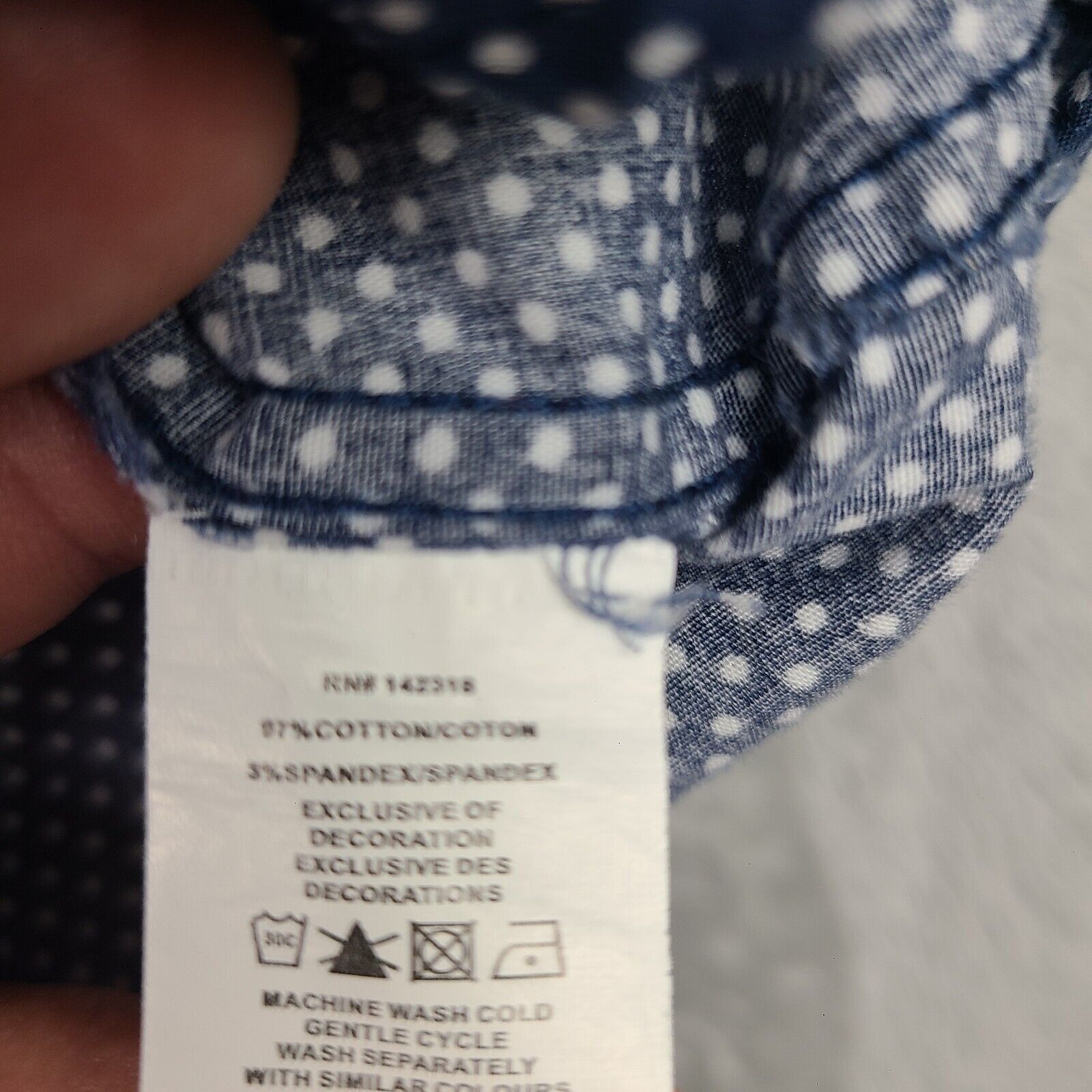 Other Nick Graham Modern Stretch Navy Polka Dot Cotton Dress Shir Size US M / EU 48-50 / 2 - 6 Thumbnail