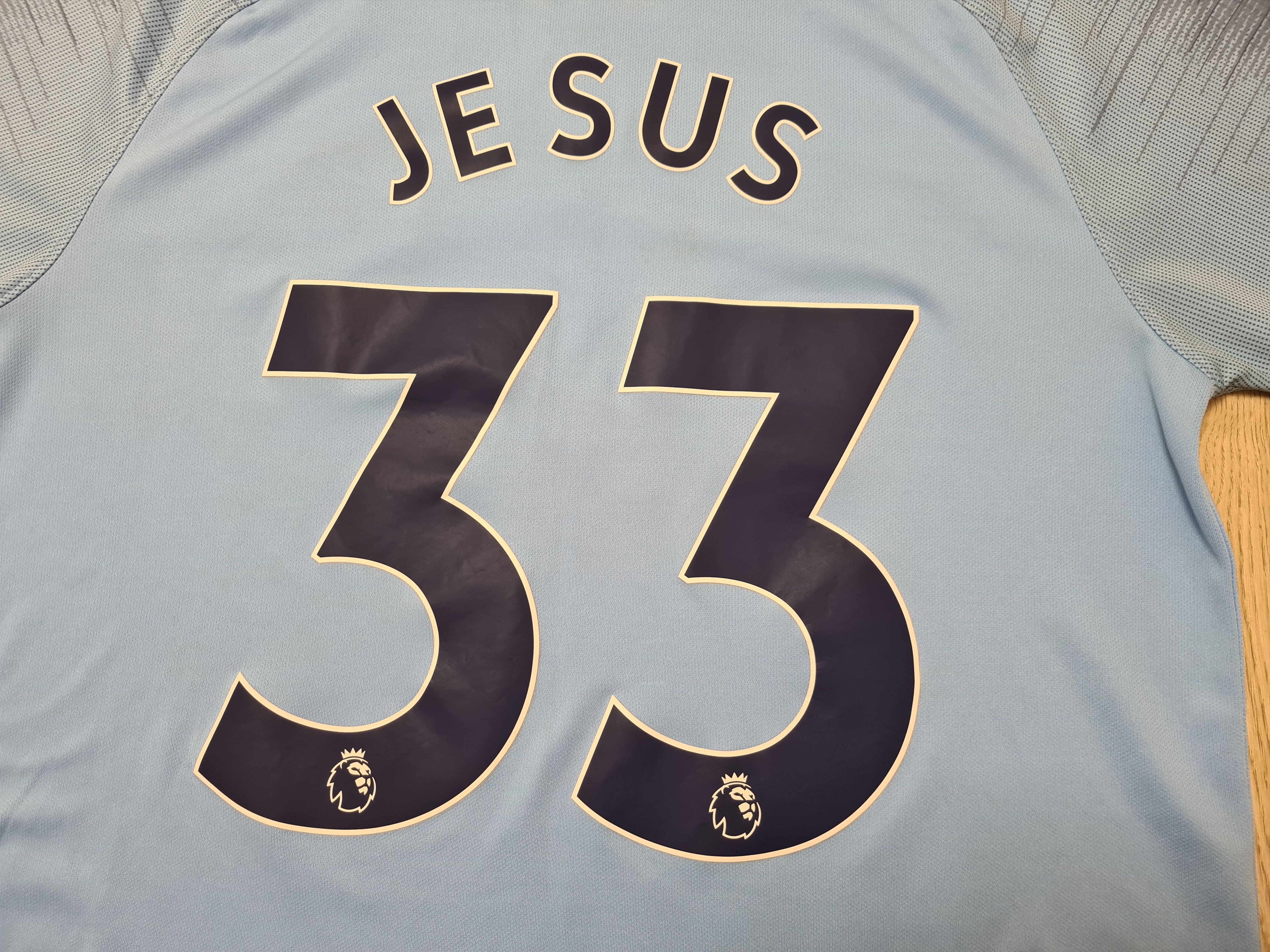 Nike MANCHESTER CITY 2018 2019 JESUS HOME FOOTBALL SOCCER JERSEY Size US L / EU 52-54 / 3 - 3 Thumbnail