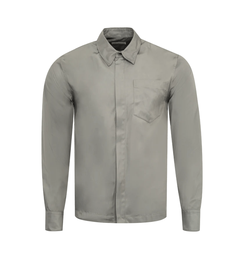 Dries Van Noten o1h1sh11224 Front Zip Shirt in Grey Size US L / EU 52-54 / 3 - 1 Thumbnail