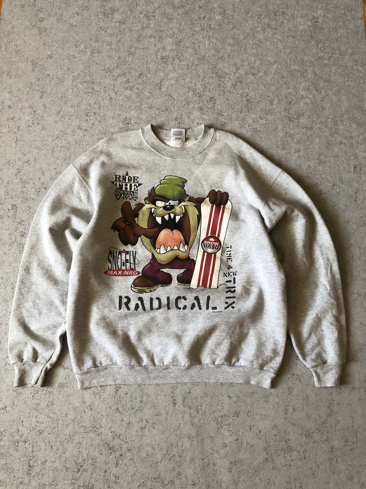 Cartoon Network × Vintage × Warner Bros VINTAGE WARNER BROS 1996 TAZ CREWNECK Size US XL / EU 56 / 4 - 1 Thumbnail