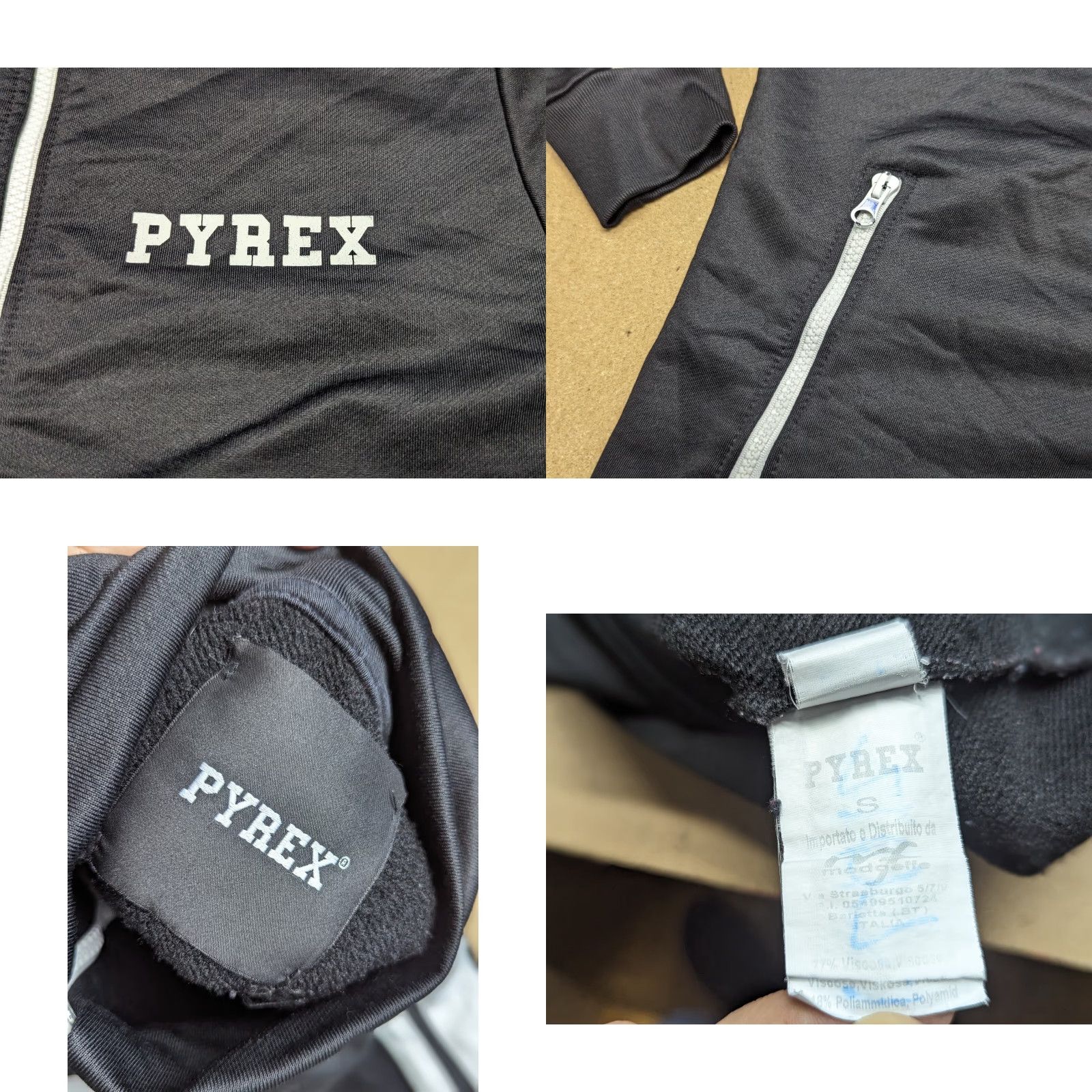Vintage Pyrex Vision Mens Jacket Size S Full Zip Black Track Virgil Abloh Pocket Modern Sports Coat Size US S / EU 44-46 / 1 - 8 Thumbnail