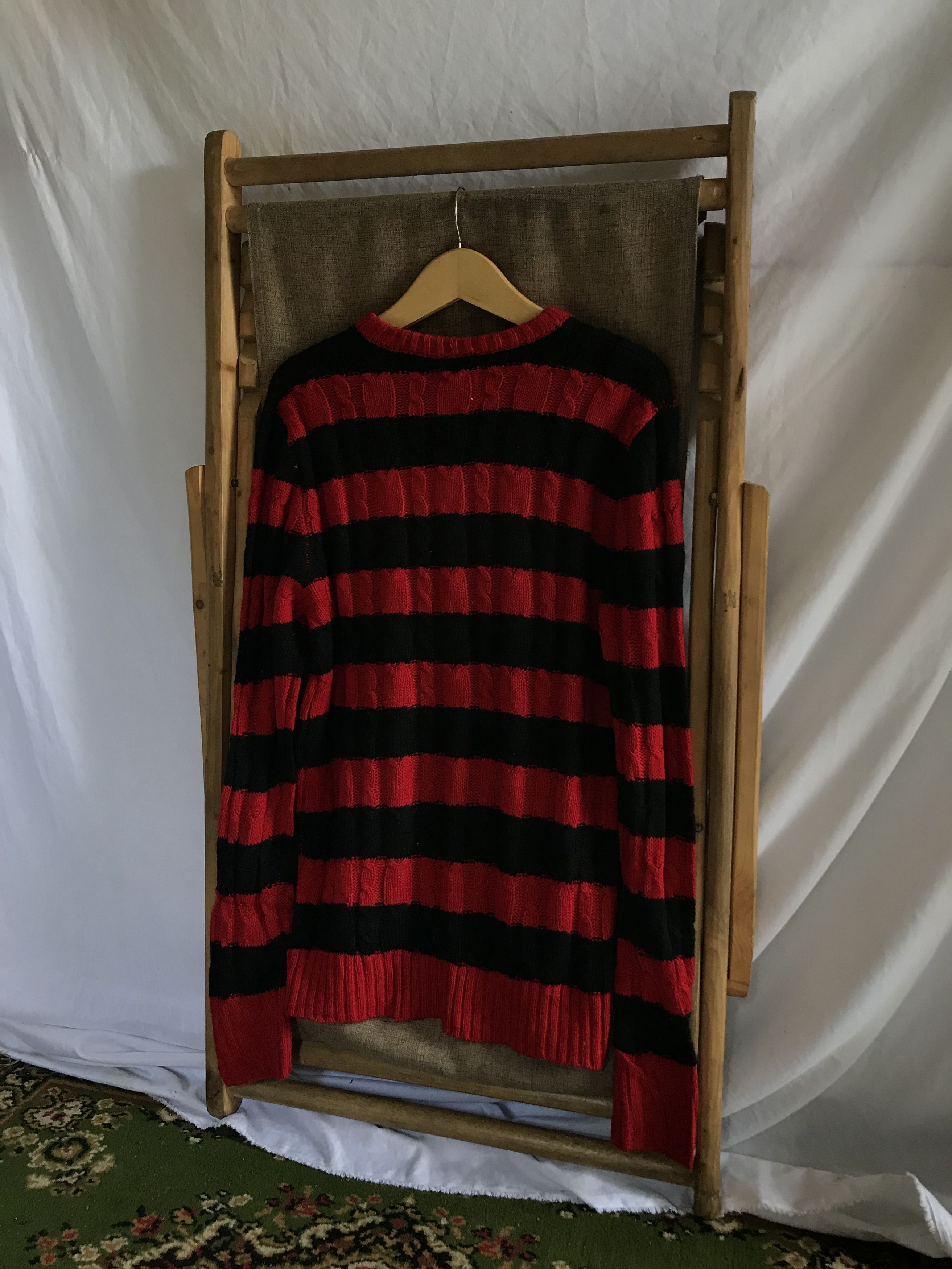 Hysteric Glamour × If Six Was Nine × Le Grande Bleu (L.G.B.) Spiral News Black Red Knitted Kurt Cobain Grunge Style Size US M / EU 48-50 / 2 - 3 Thumbnail