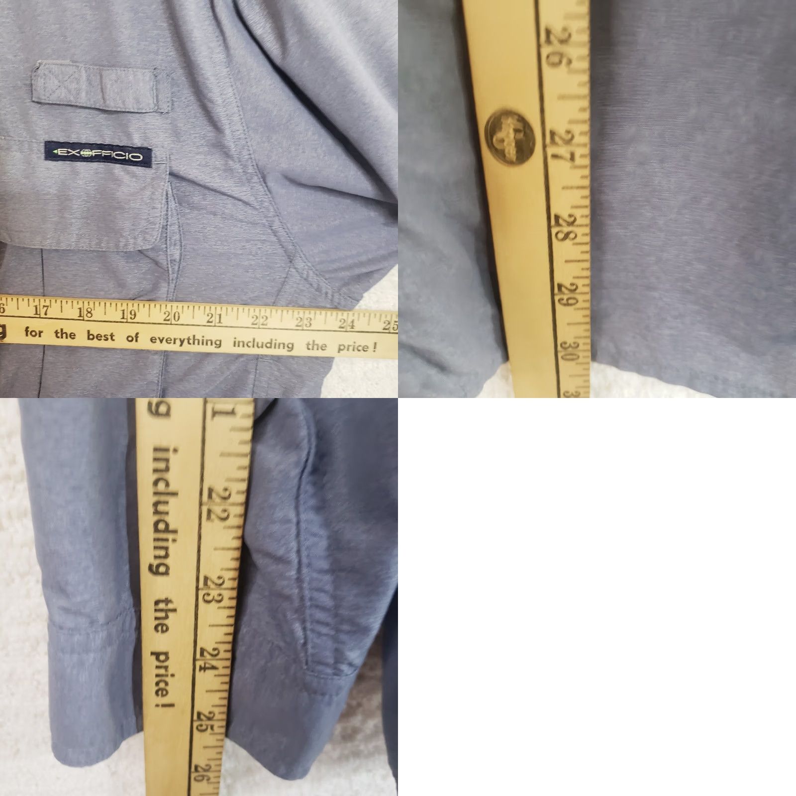 ExOfficio Exofficio Shirt Mens L Blue Logo Long Sleeve Button-Up Pockets Rollup Sl Size US L / EU 52-54 / 3 - 9 Thumbnail