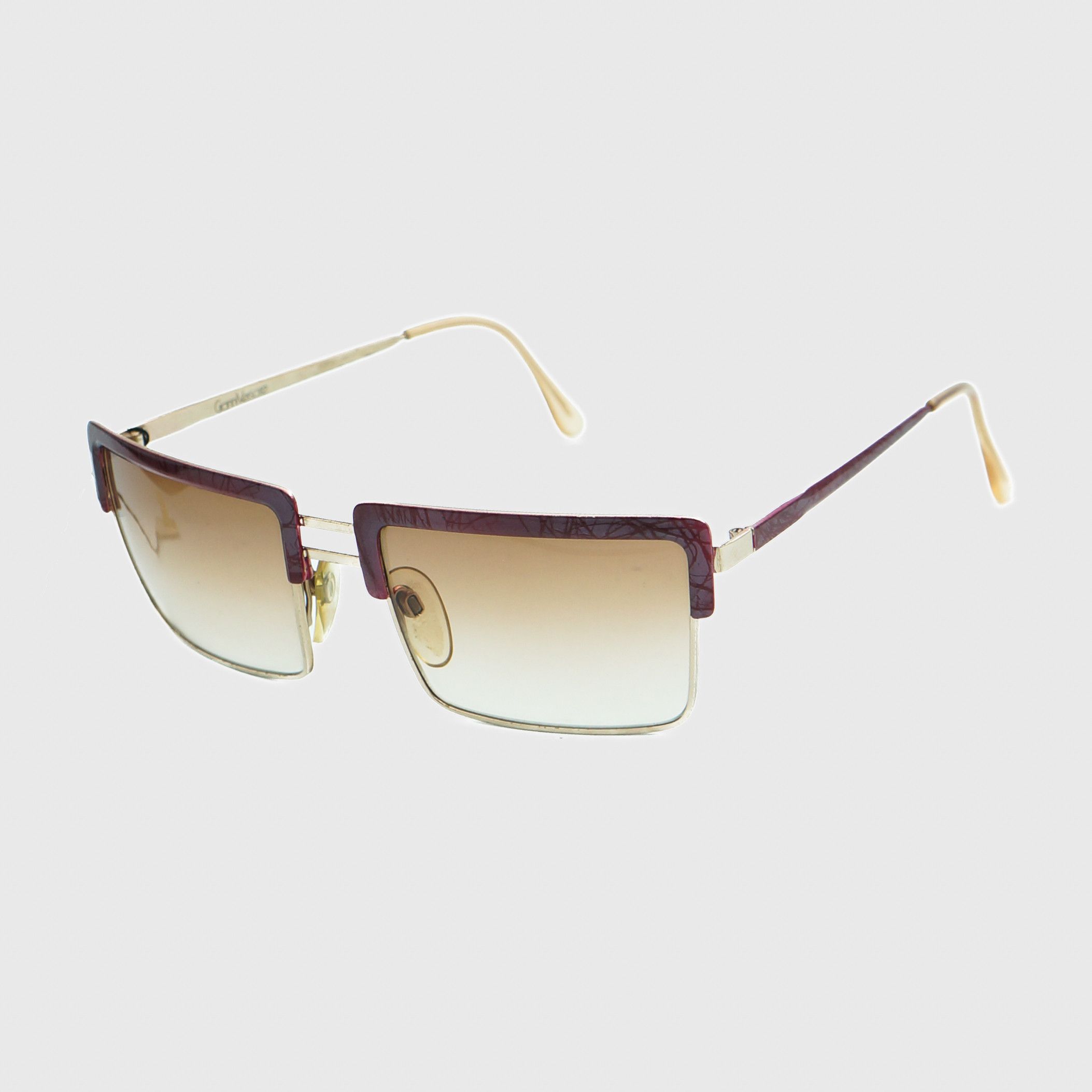 GIANNI VERSACE Square Metal Pink Sunglasses Vintage 80s