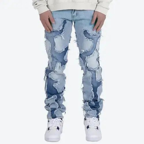 Japanese Brand × Vintage High Street Vibe Style Patchwork Frayed Jeans Pants Size US 32 / EU 48 - 1 Thumbnail