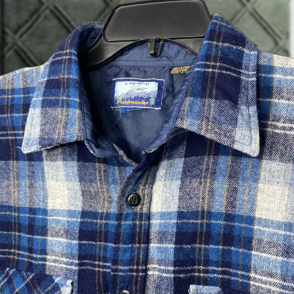 Vintage VINTAGE Fieldmaster Shirt Mens Large L Blue Plaid Wool Flannel 24x29 Button-Up Size US L / EU 52-54 / 3 - 1 Thumbnail