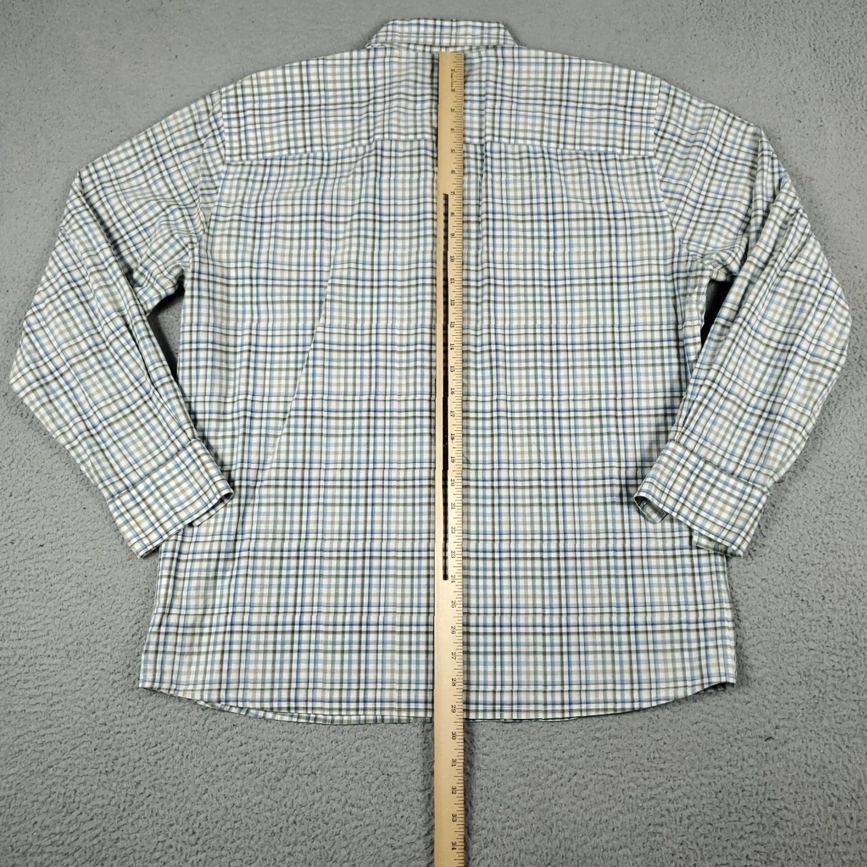 Faconnable Façonnable Shirt Mens Large Blue Check Casual Button-Up Long Sleeve Size US L / EU 52-54 / 3 - 3 Thumbnail