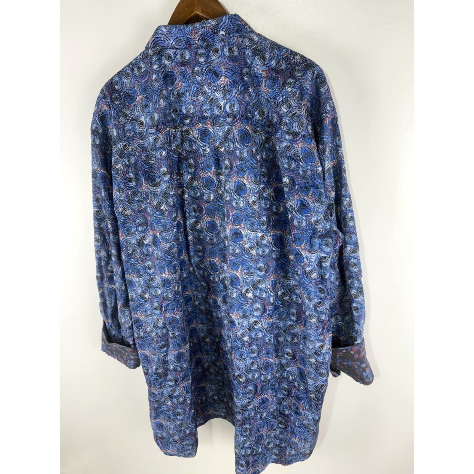 Vintage Visconti Black Multi Geometric Button Up Dress Shirt Men’s Size 3XLB Size 48R - 5 Thumbnail