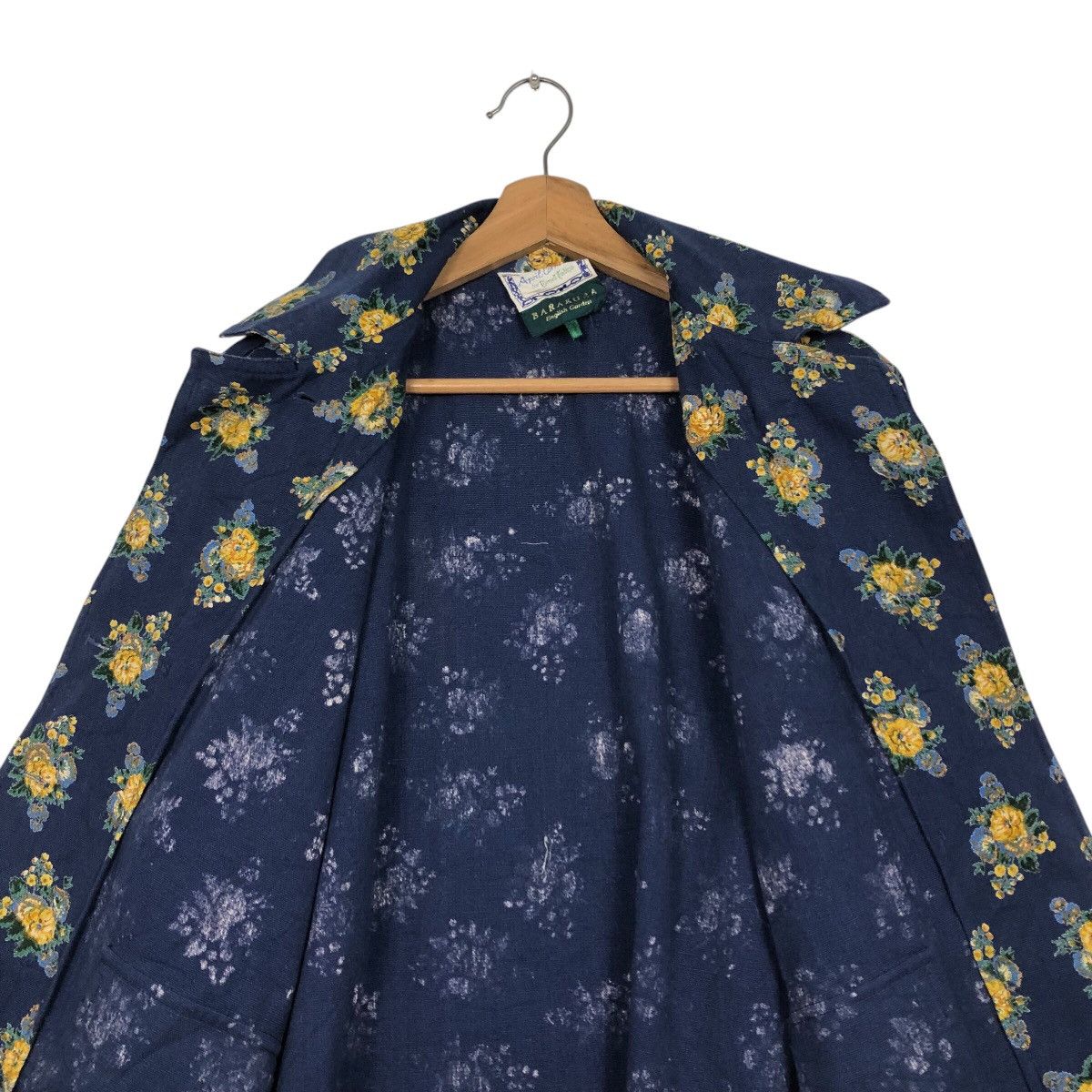 45rpm 📌Vintage Chore Jacket Button Floral Design Barakura English Size M / US 6-8 / IT 42-44 - 15 Thumbnail