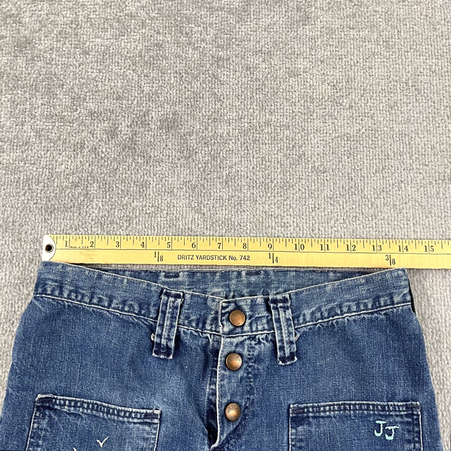 Wrangler VINTAGE Wrangler Jeans Womens 27 x 32 Denim Hand Stitched One-of-a-Kind Hippie Retro Hip Hop Jeans Womens Regular 27 Blue Size 27" / US 4 / IT 40 - 4 Thumbnail