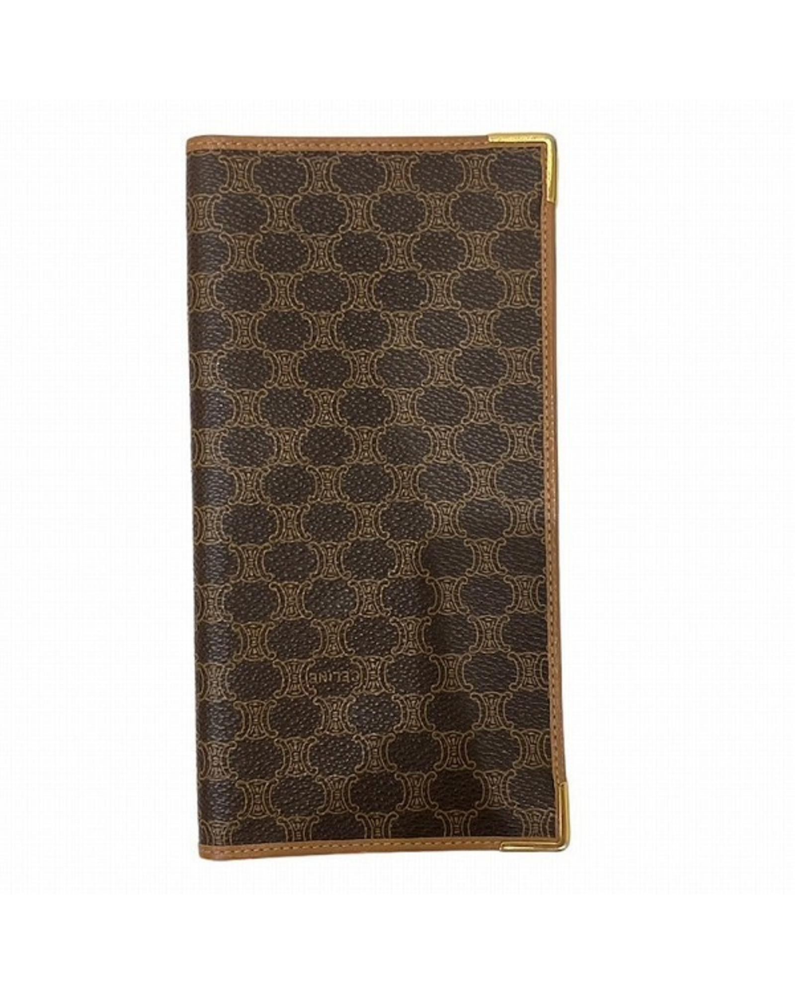 image of Celine Canvas Bi-Fold Bill Wallet in Brown, Women's