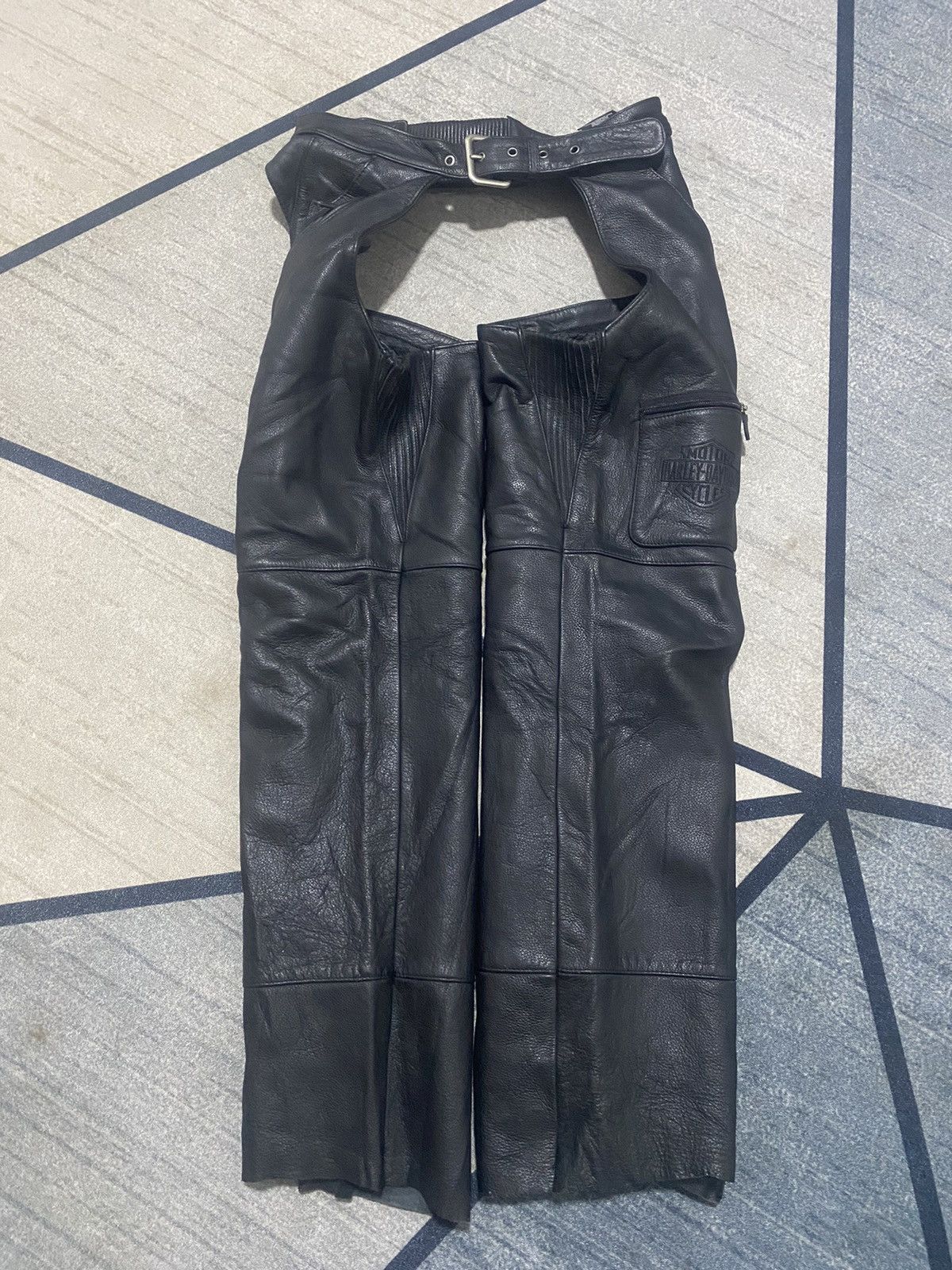 Genuine Leather × Harley Davidson Harley Davidson Men’s Deluxe Leather Chaps Small Black Size US 32 / EU 48 - 3 Thumbnail