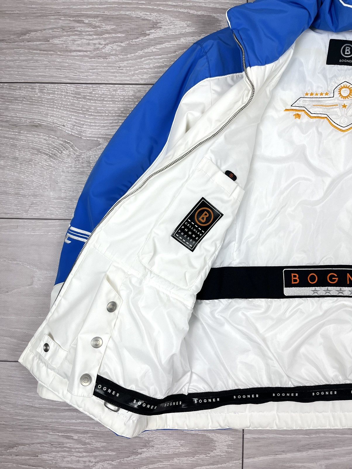 Bogner Bogner White Blue Nylon Ski Winter Puffer Jacket Womens Size XS / US 0-2 / IT 36-38 - 14 Thumbnail