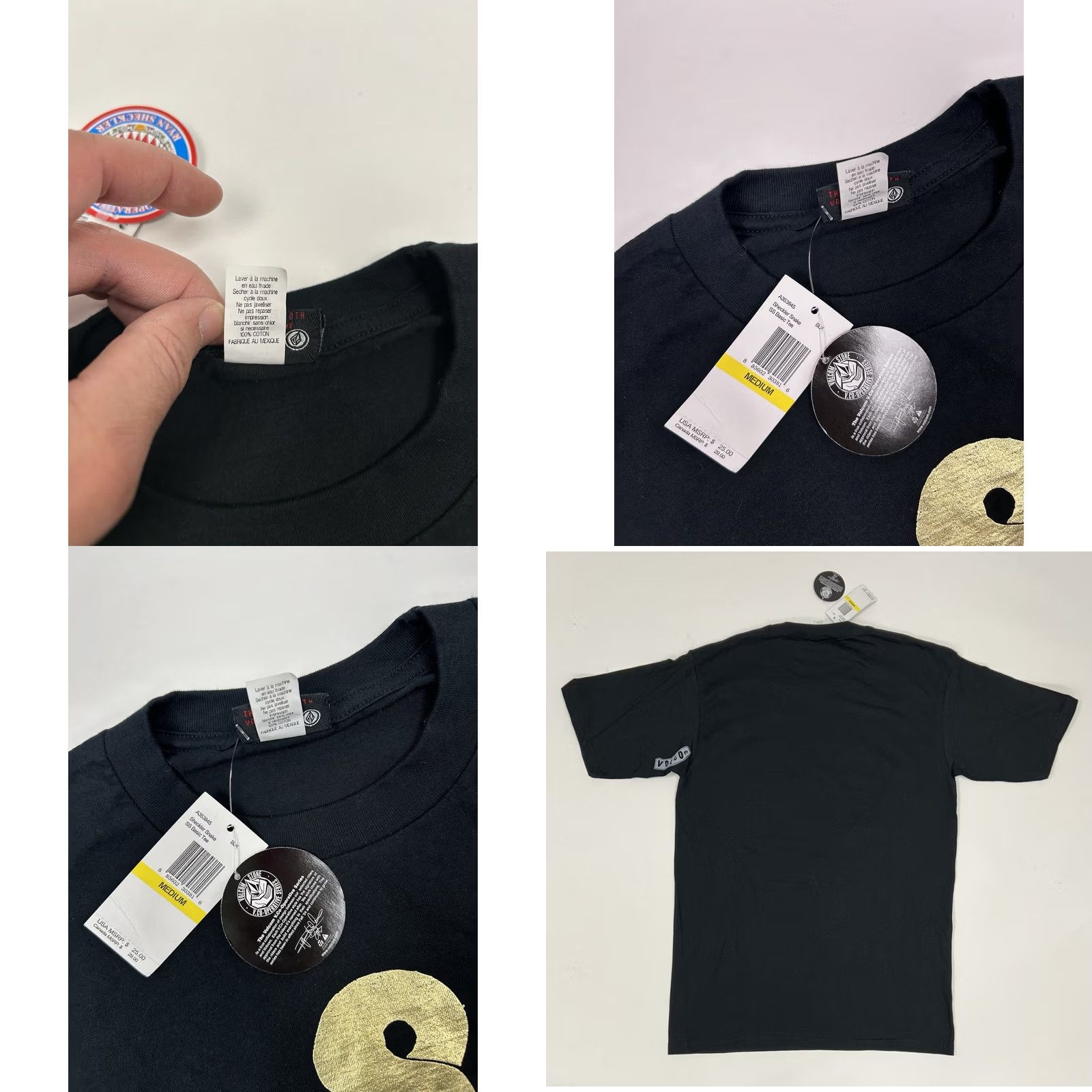 Volcom VINTAGE Volcom Stone Ryan Sheckler Snake Graphic Tee Shirt M Black Gold Mens/Unisex Adults Skate Brand New Old Stock Size US M / EU 48-50 / 2 - 8 Thumbnail