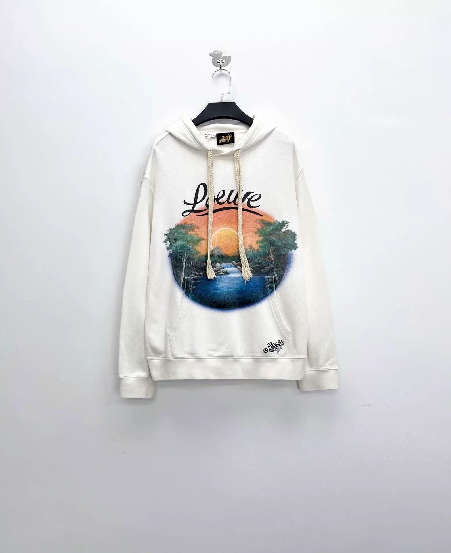 Loewe Loewe White Sunset Logo Drawstring Hoodie Size US M / EU 48-50 / 2 - 1 Thumbnail