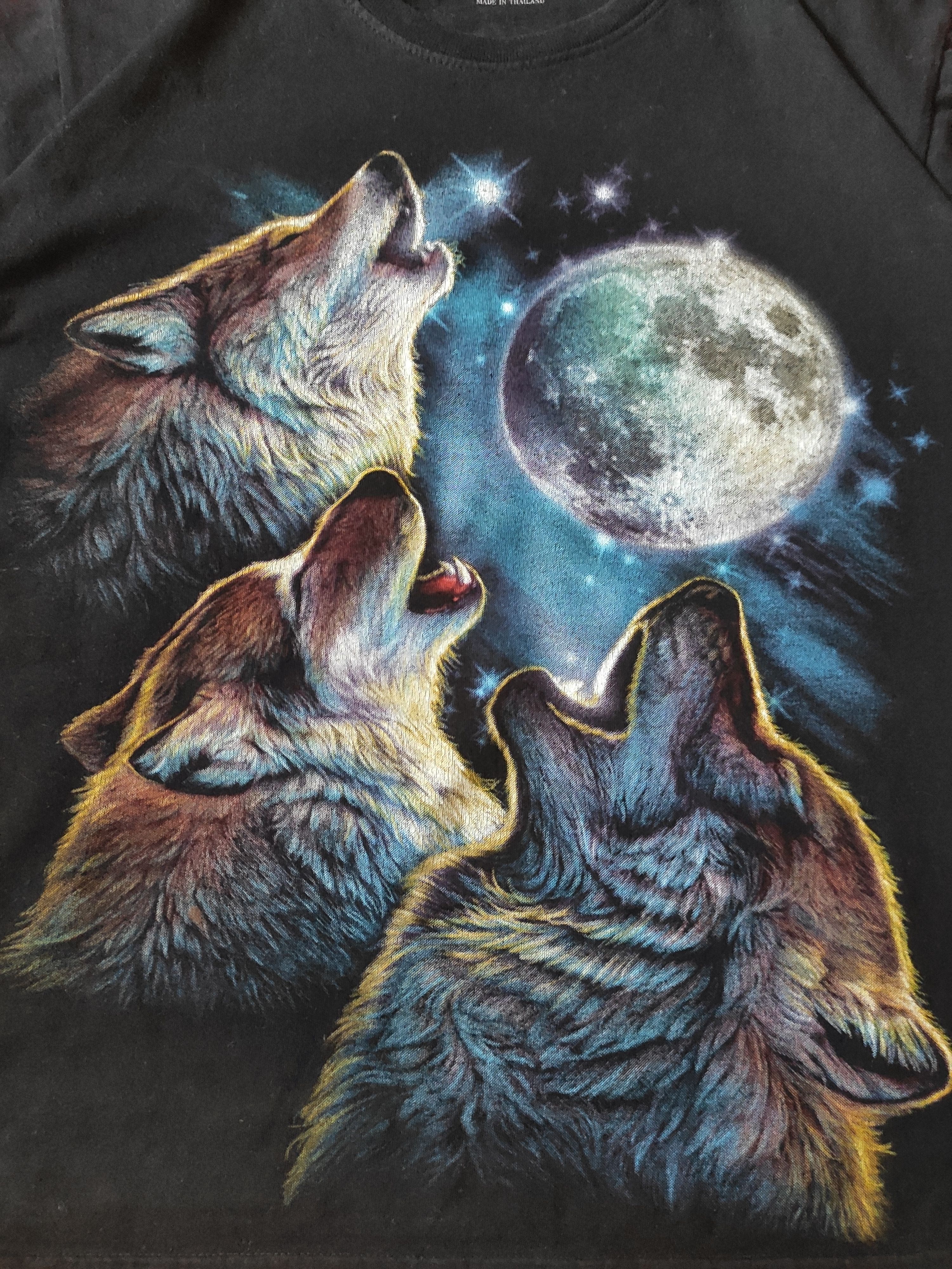 Band Tees × Japanese Brand × Vintage t-shirt tee werewolf wolfs boxy vntage cropped black M/L Size US M / EU 48-50 / 2 - 2 Thumbnail