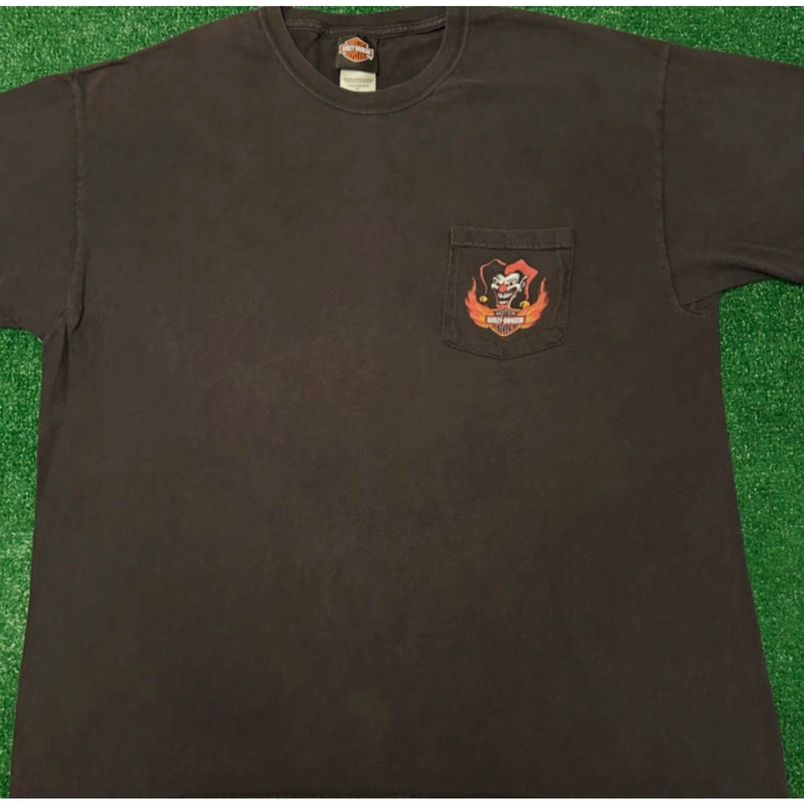 Harley Davidson VINTAGE Harley-Davidson Shirt XL Black 90s Y2K Biker Logo New York Clown Flames 2000s Men Size US XL / EU 56 / 4 - 2 Thumbnail