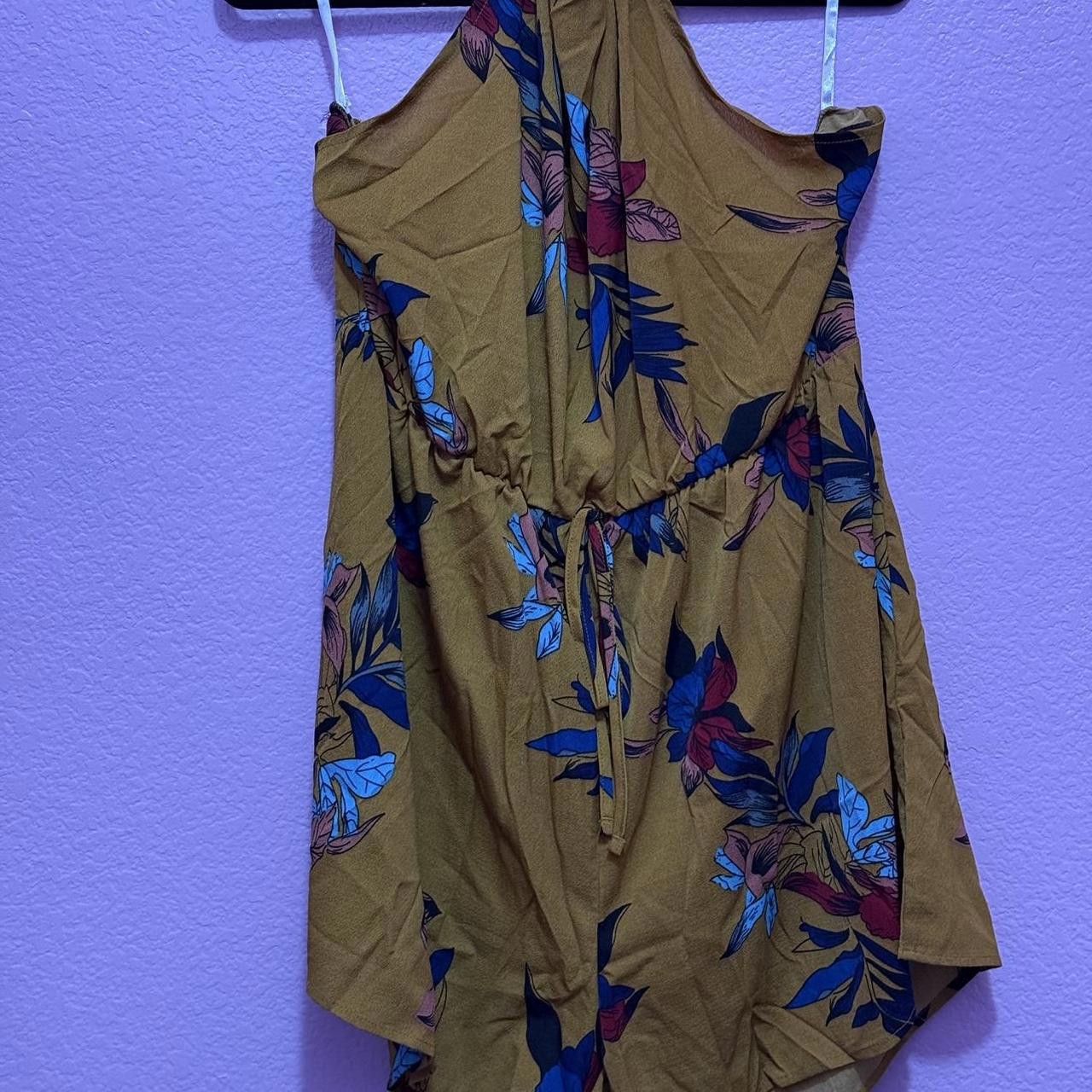 Designer Floral Print Asymmetrical Dress Size 30" / US 8 / IT 44 - 2 Thumbnail