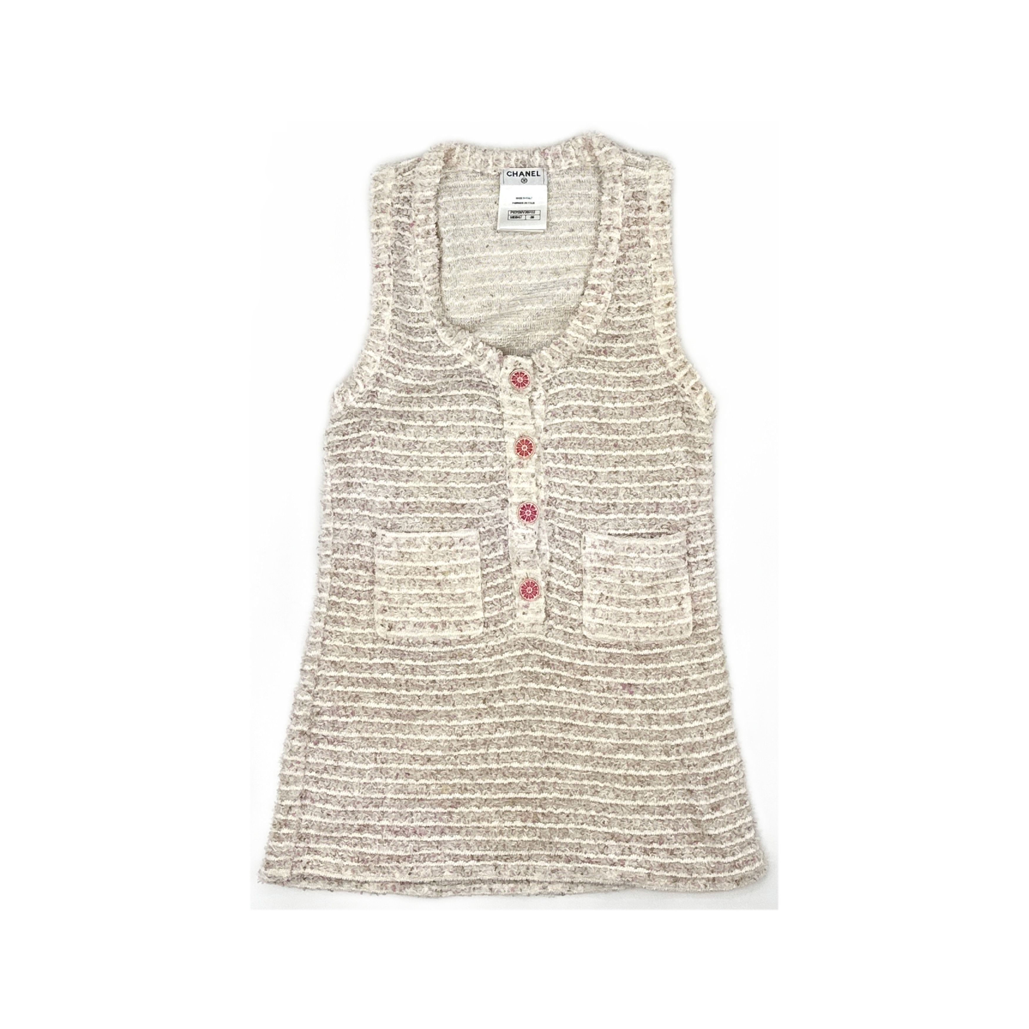 Chanel Chanel Tweed Sleeveless Button Up Size 38 Size S / US 4 / IT 40 - 1 Thumbnail