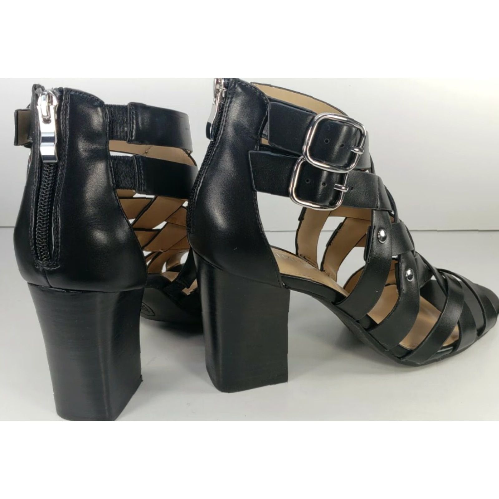 Vintage The Limited Brooklyn High Heel Women's Strappy Open Toe Sandal Black Leather Size 9M Zip Size US 9 / IT 39 - 4 Thumbnail