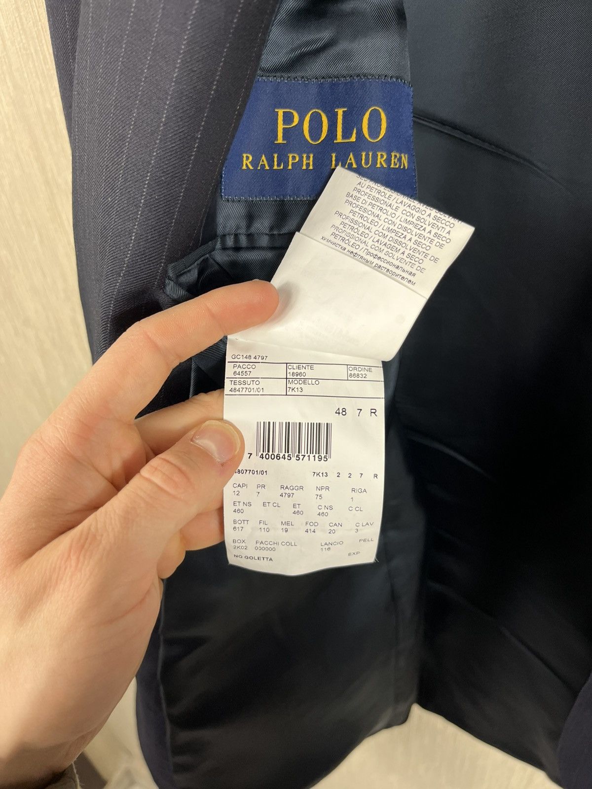 Polo Ralph Lauren × Ralph Lauren Polo Ralph Lauren wool navy light striped blazer jacket Size 48R - 17 Thumbnail