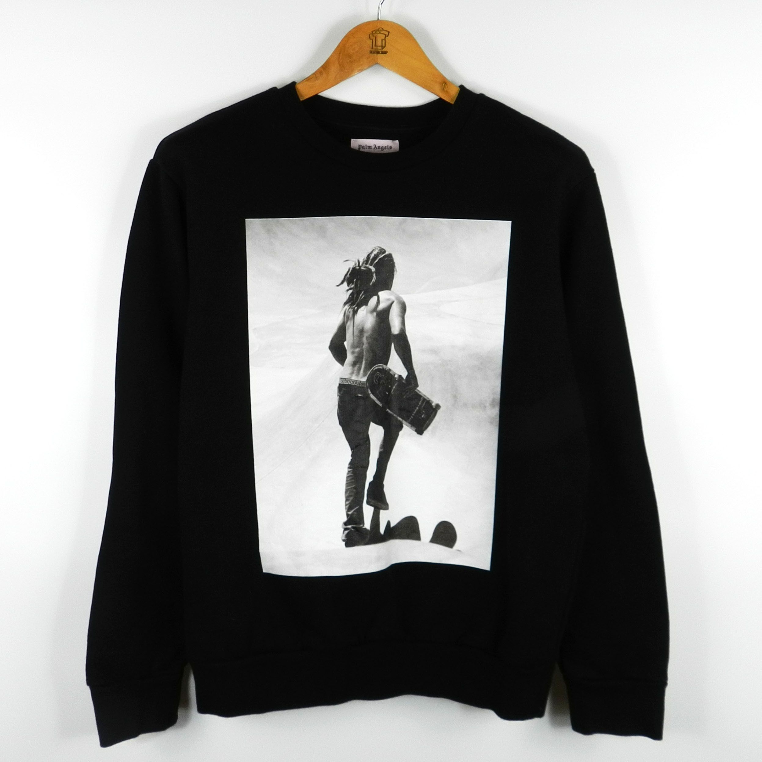 image of Palm Angels Skateboard Crewneck in Black, Men's (Size Medium)