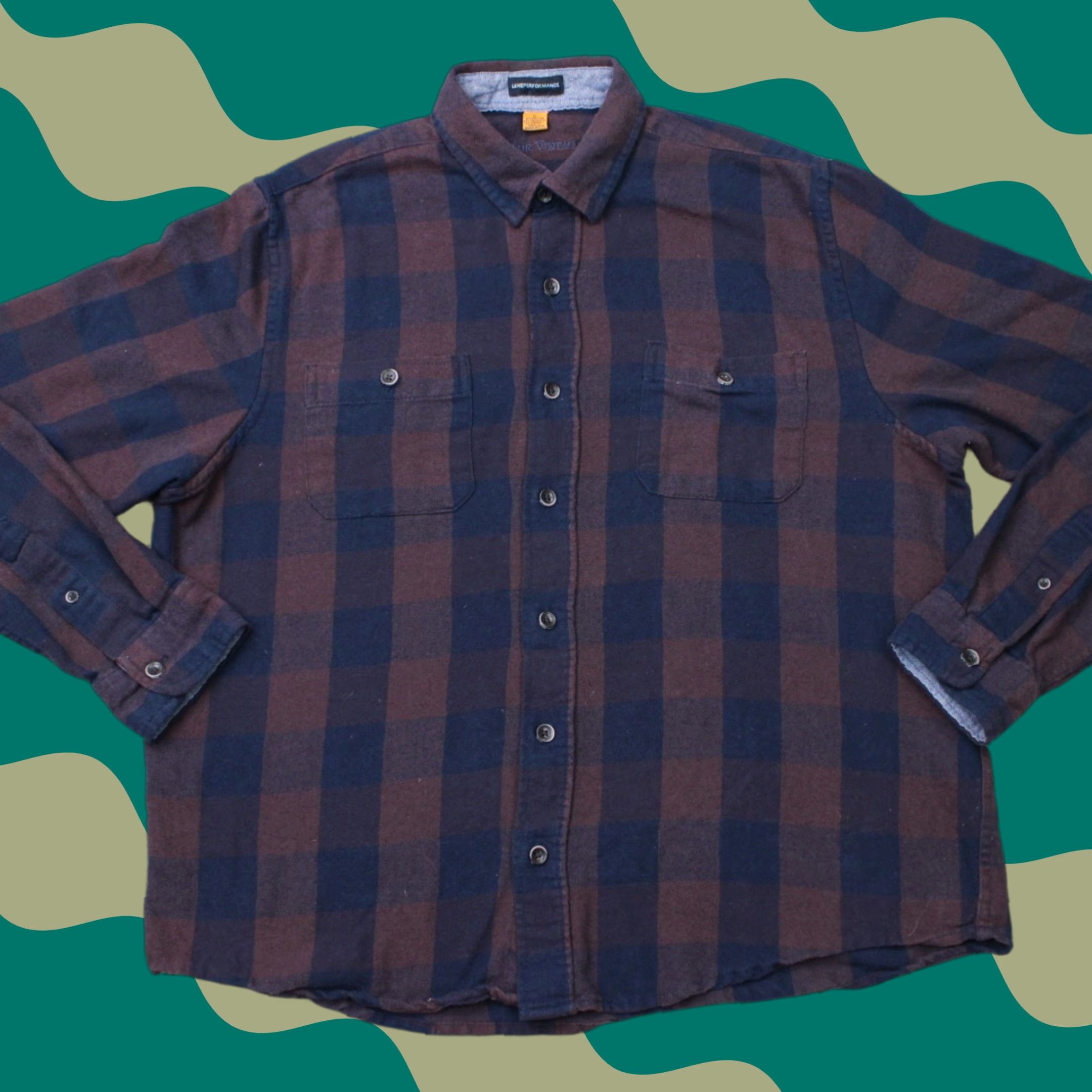 Vintage Tailor Vintage Shirt Mens Large Red/Blue Plaid Flannel Luxe Performance L/S Size US L / EU 52-54 / 3 - 1 Thumbnail