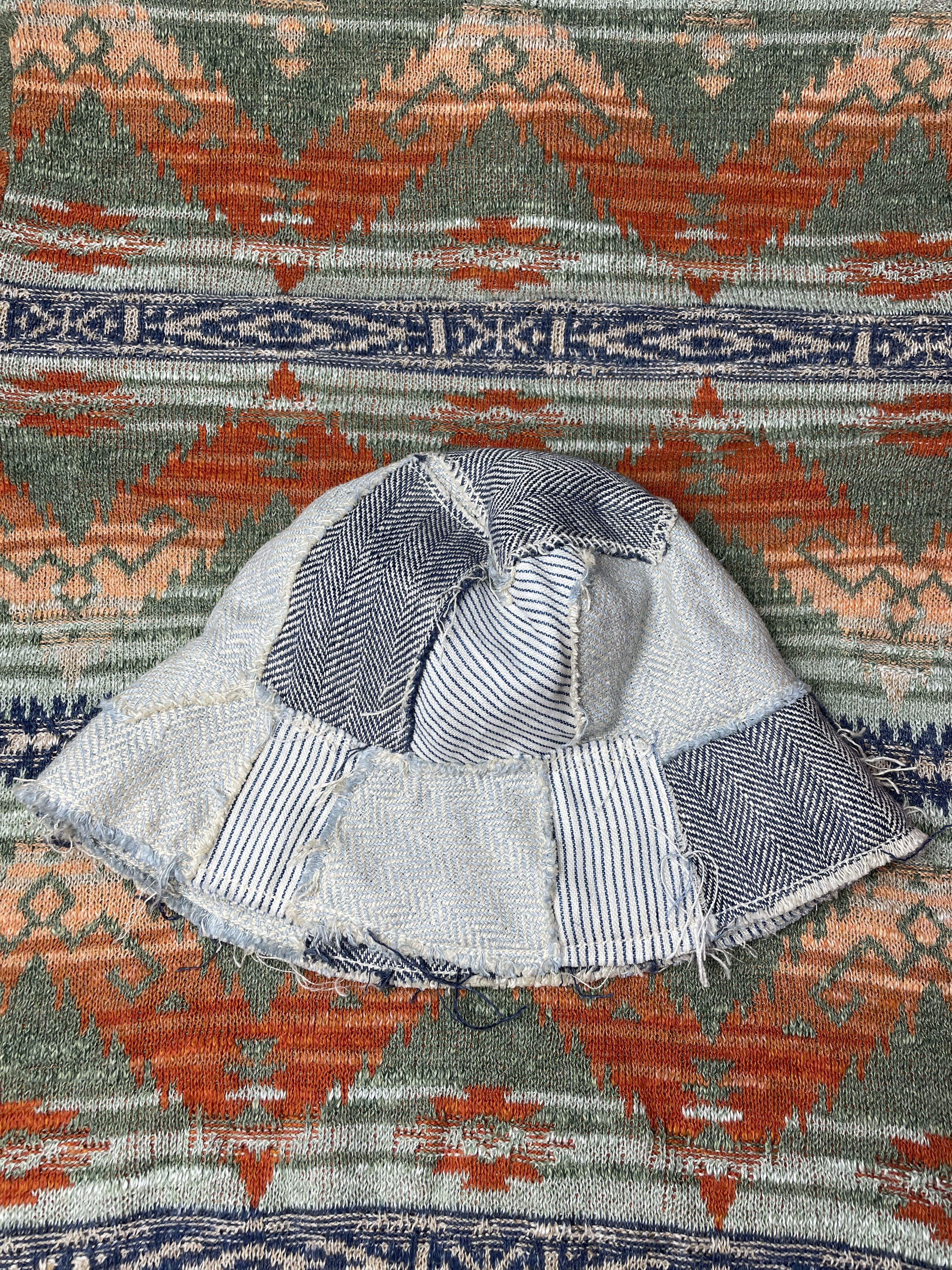 Ralph Lauren × Rugby Ralph Lauren Ralph Lauren Rugby Silk and Linen Patchwork Fisherman's Hat Size ONE SIZE - 1 Thumbnail