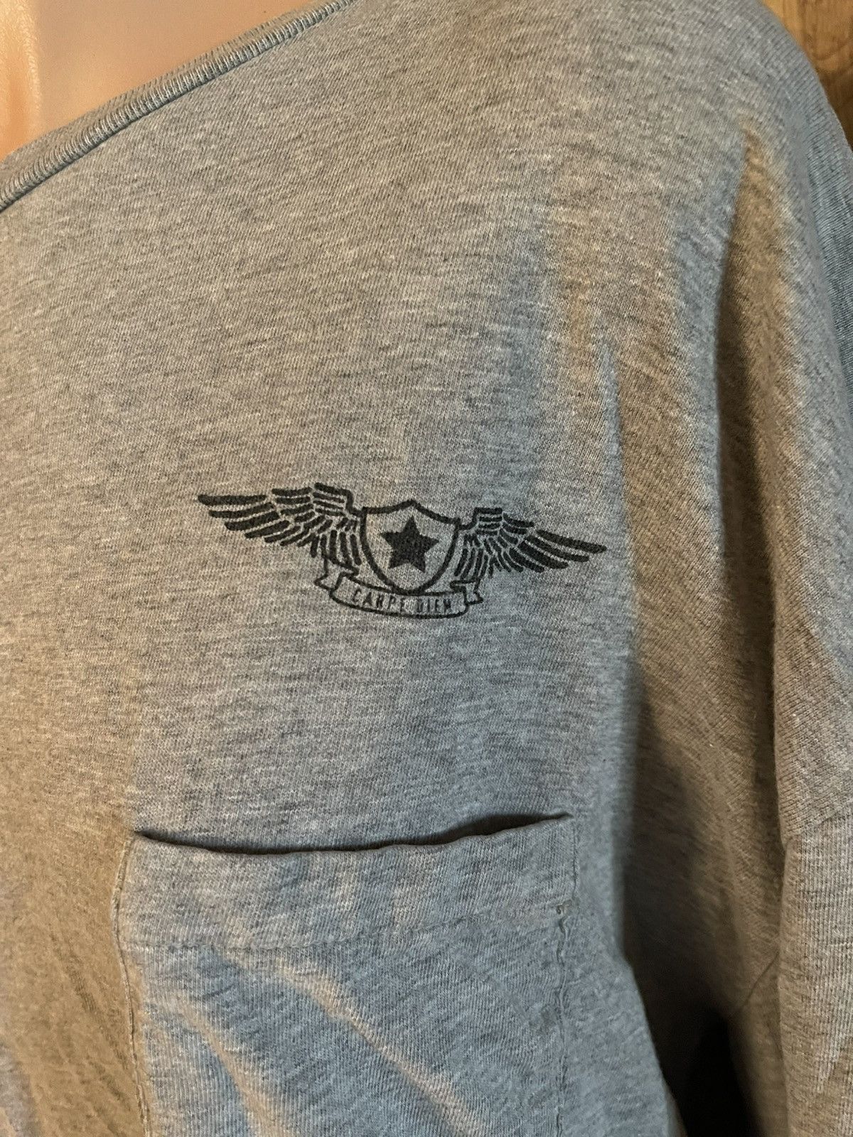 Gap Gap Vintage Y2K 2002 XXL Gray Long Sleeve Pocket T-Shirt Size US XXL / EU 58 / 5 - 5 Thumbnail