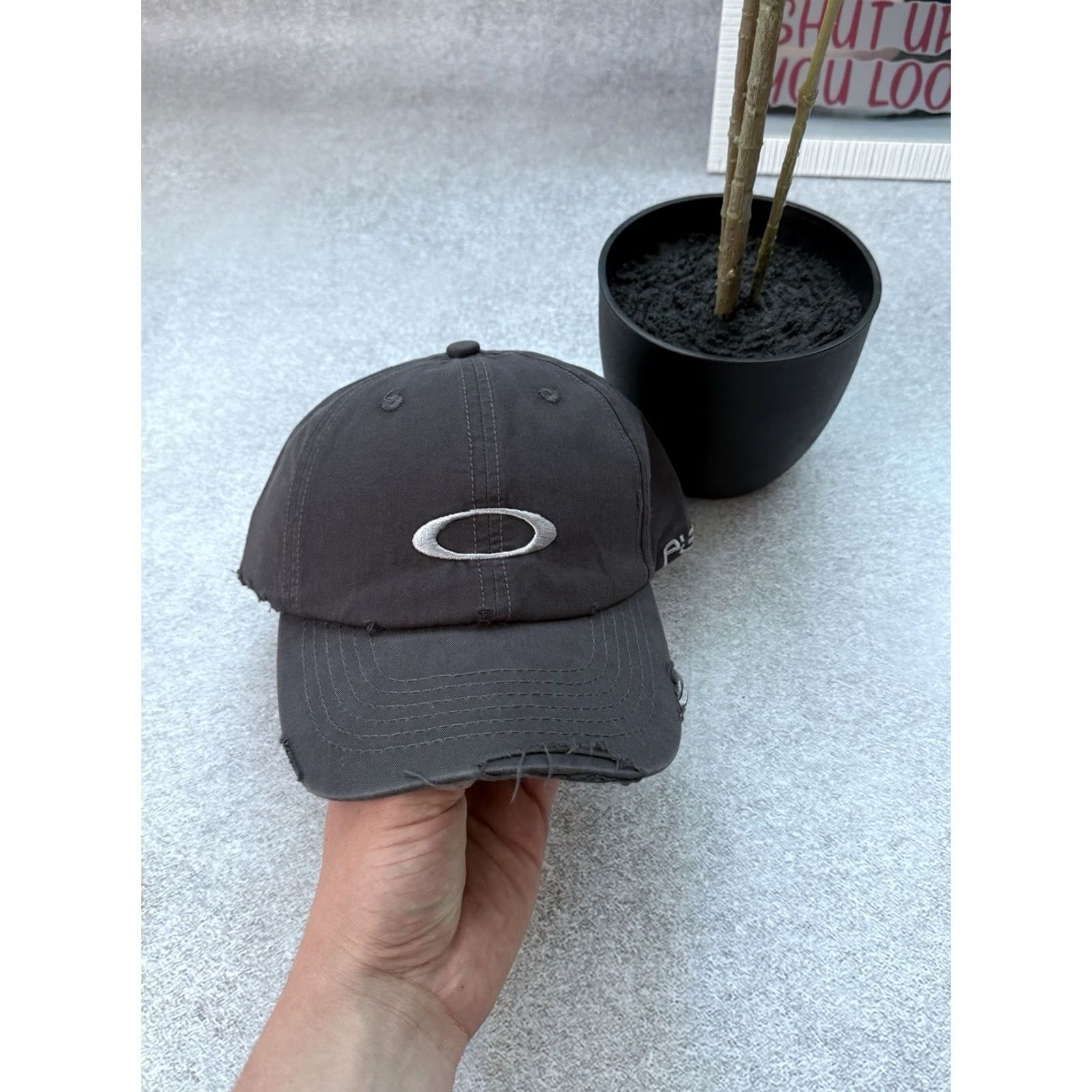 Oakley Oakley x Piet Baseball Cap Distressed Hat Grey One Size Unisex Adults Baseball Cap Outdoor Casual Size ONE SIZE - 3 Thumbnail