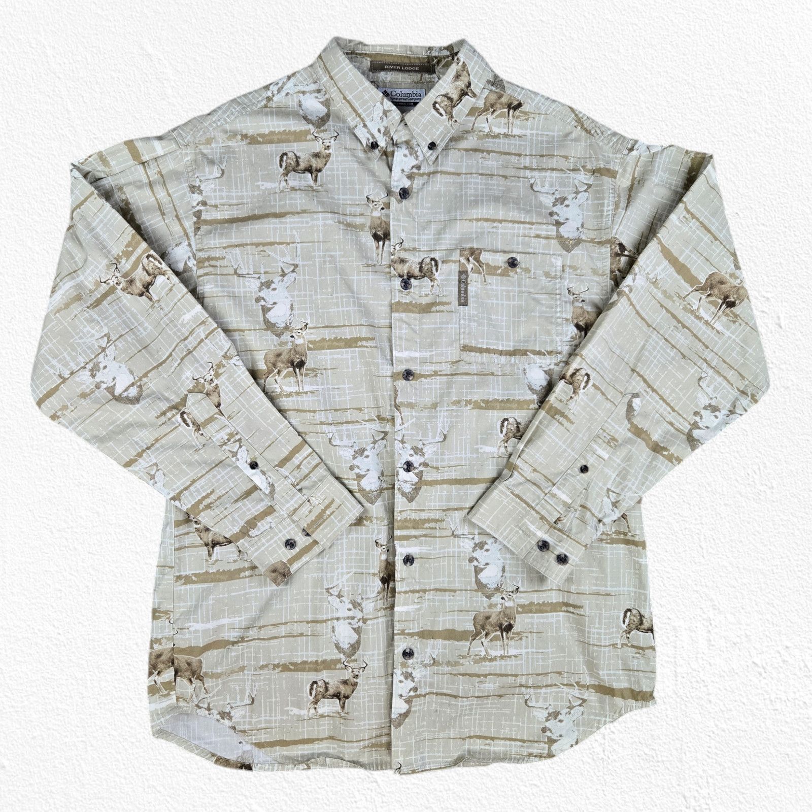 Columbia Columbia Tan Deer Button Down Shirt Size Medium Size US M / EU 48-50 / 2 - 2 Thumbnail