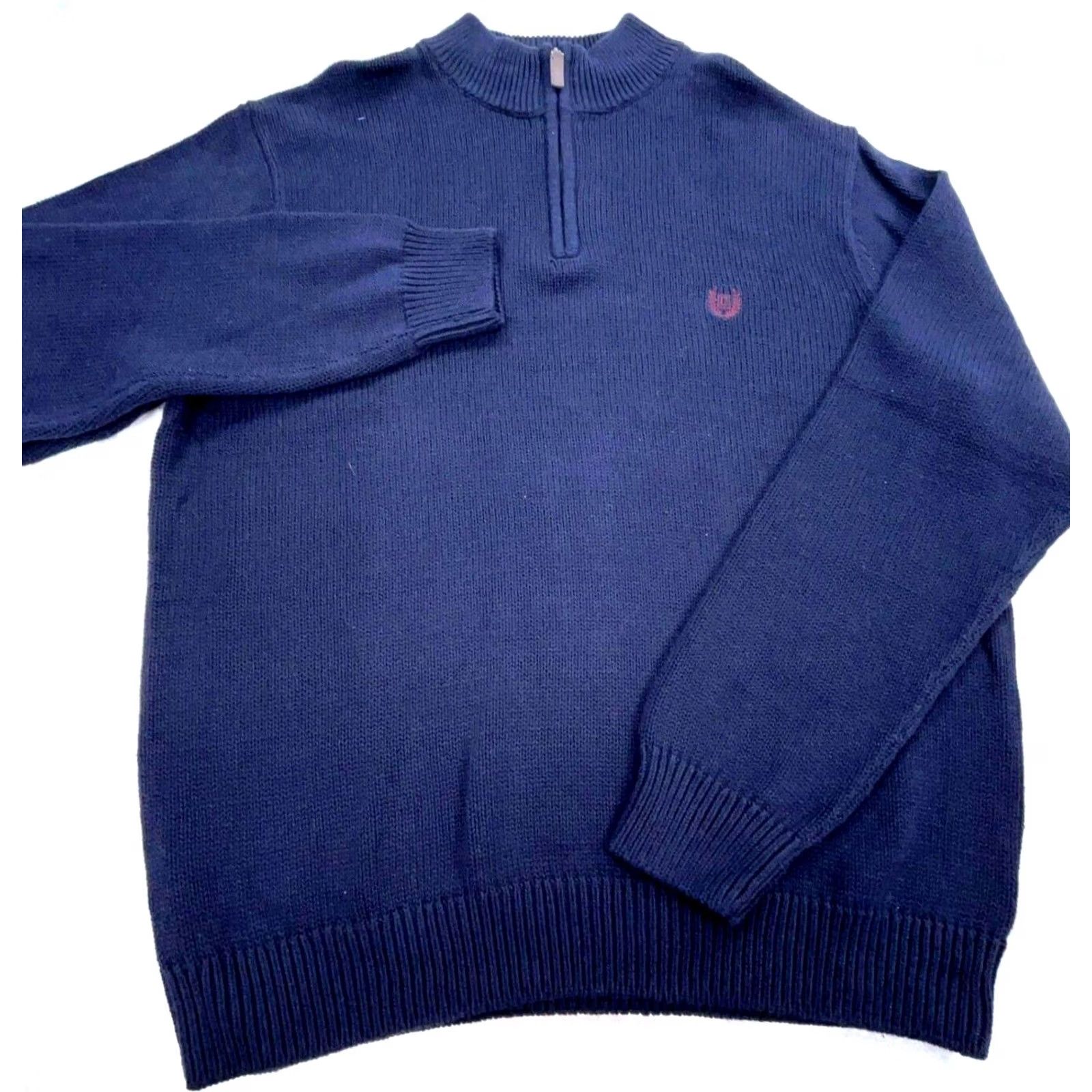 Chaps Chaps Sweater Golf Mens XL Navy Blue Pullover 1/4 Zip Heavy Chunky Knit Size US XL / EU 56 / 4 - 2 Thumbnail