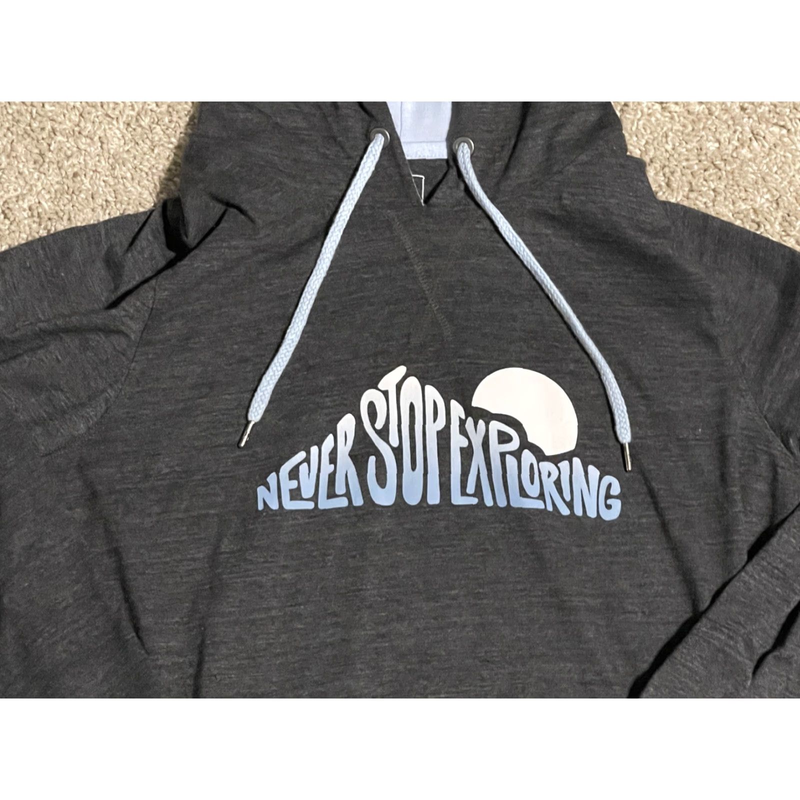 The North Face The North Face Hoodie Never Stop Exploring Pullover Women Lrg Gray Blue Lightweight Womens Size L / US 10 / IT 46 - 2 Thumbnail